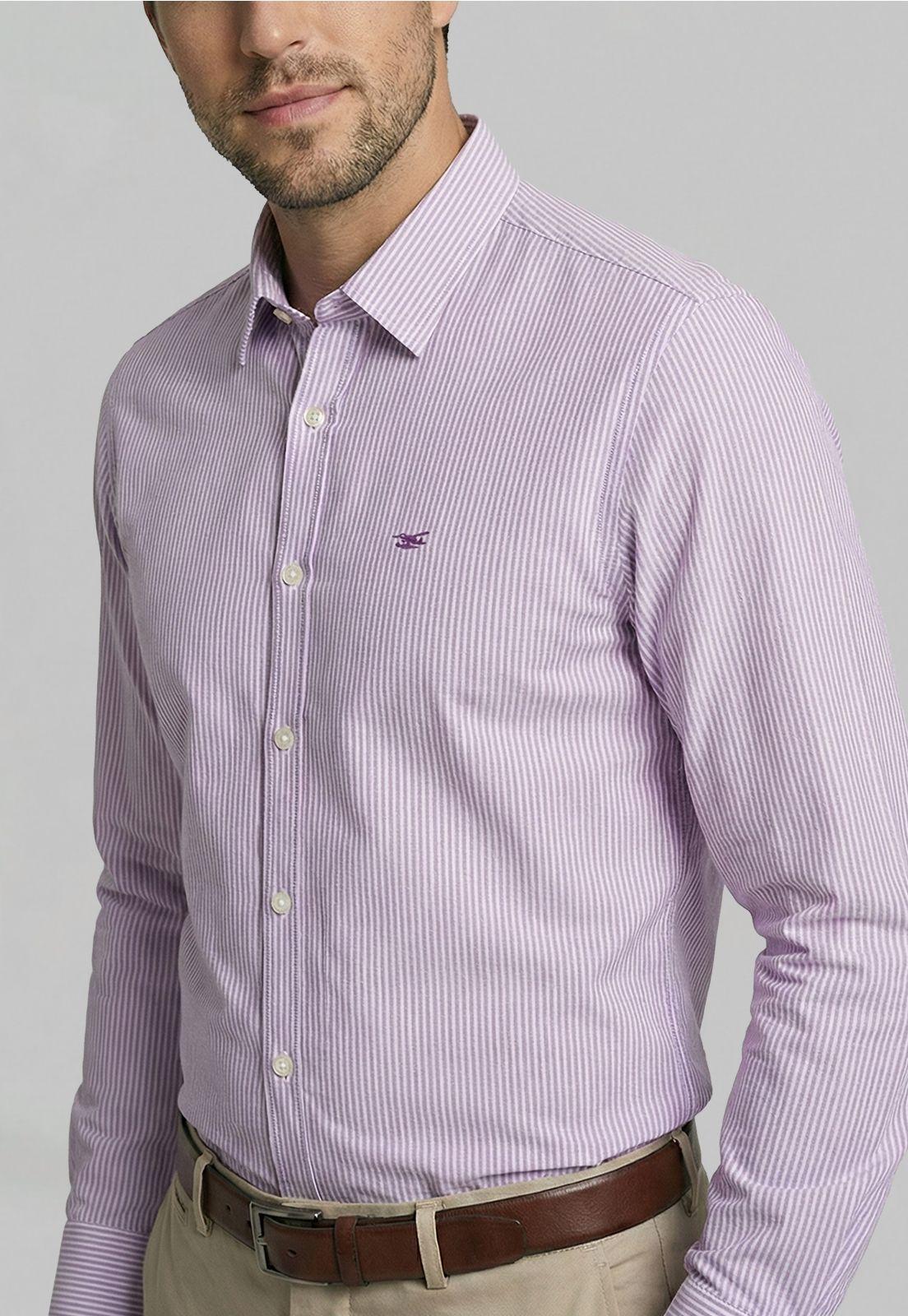 Camisa Sport Oxford Listada Violet-2