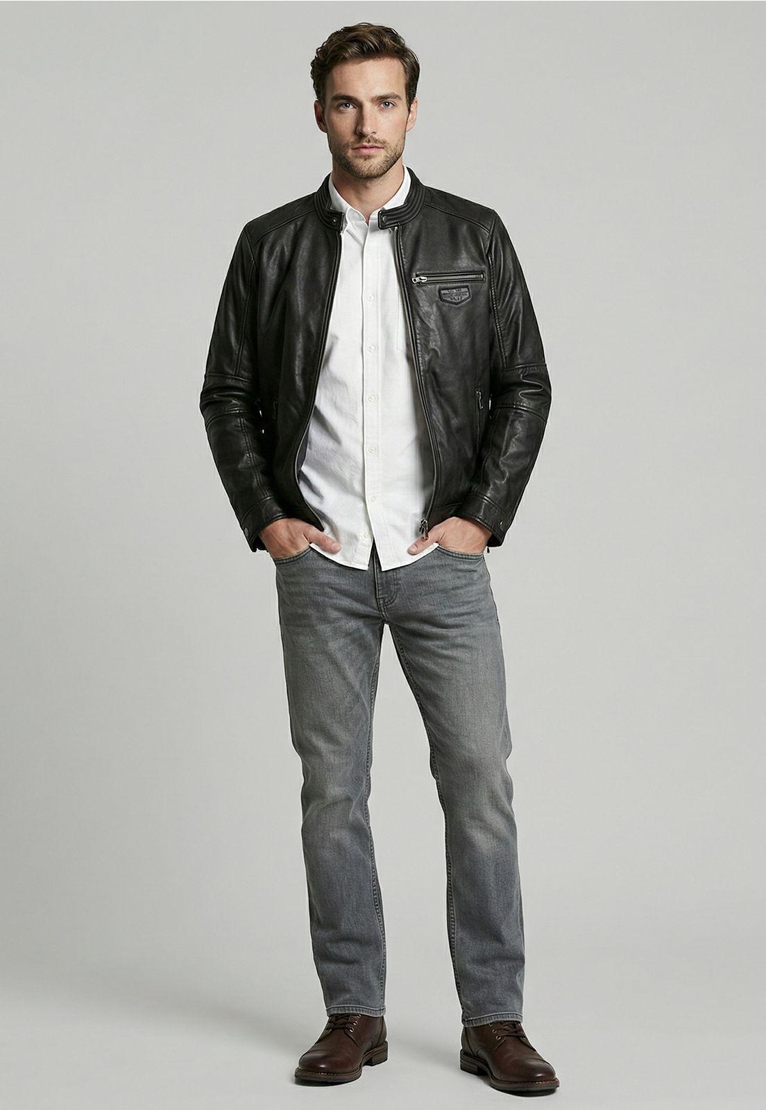 Chaqueta de Cuero Black Memphis-1