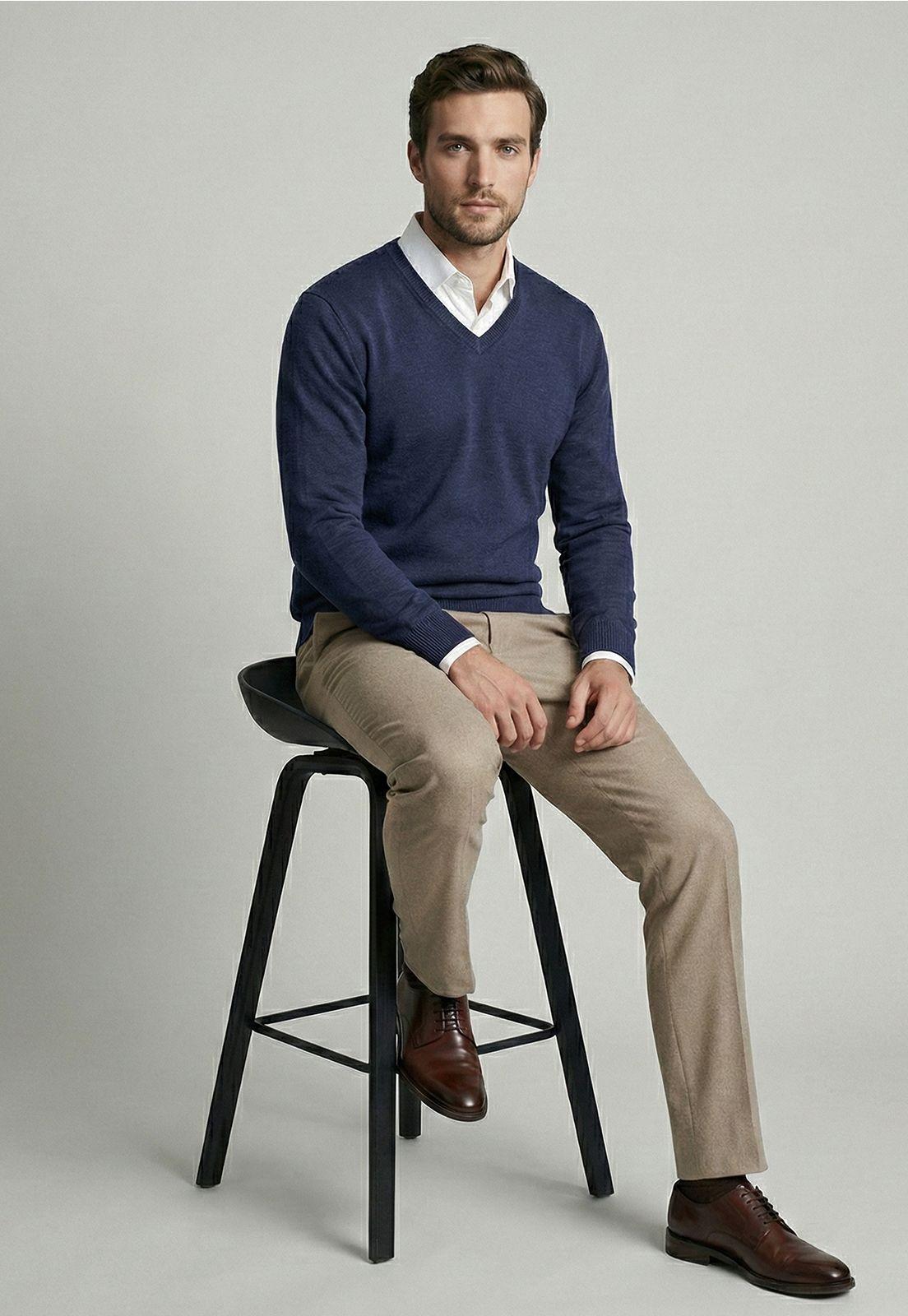 Sweater Arizona V-Neck Steel-4