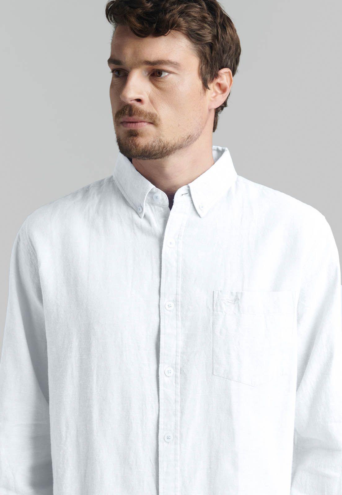 Camisa Sport Lino Lowell White-2