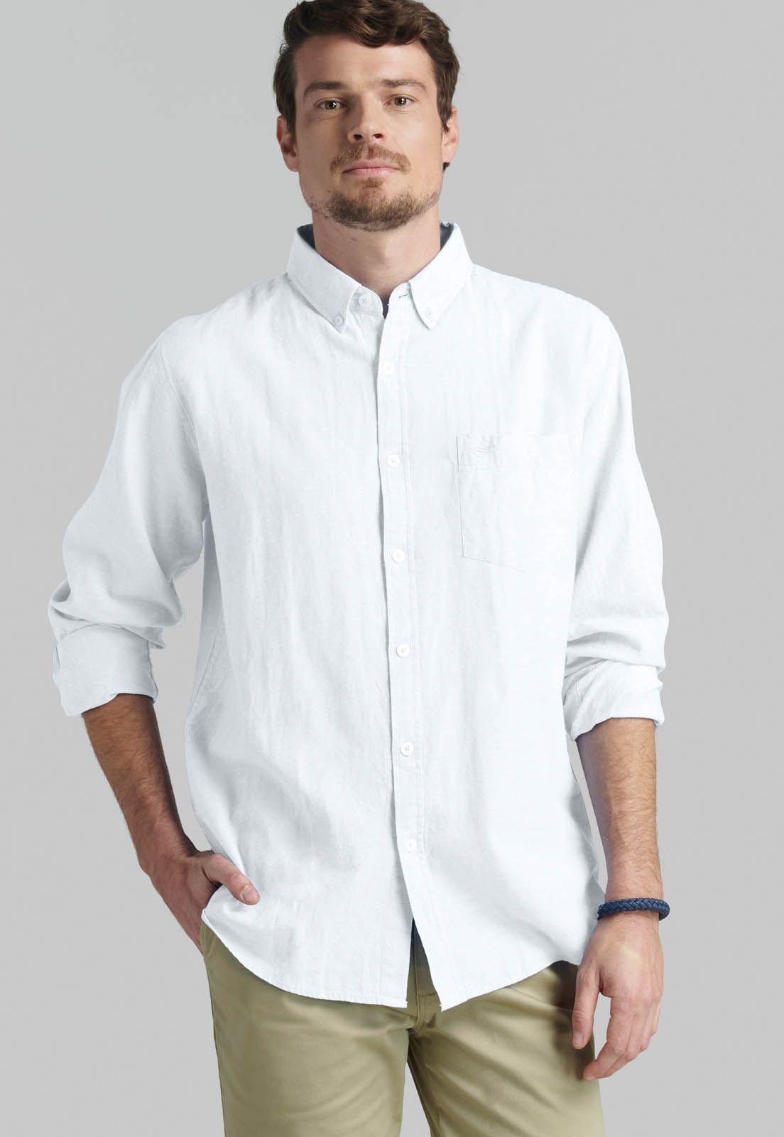 Camisa Sport Lino Lowell White-4