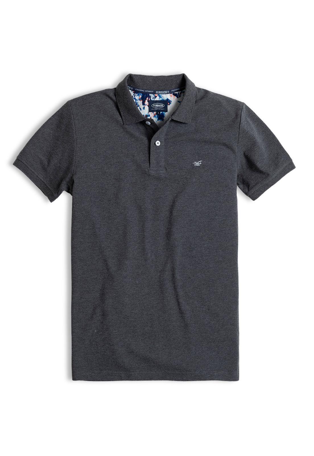 Polera Polo Básica Black  Melange-4