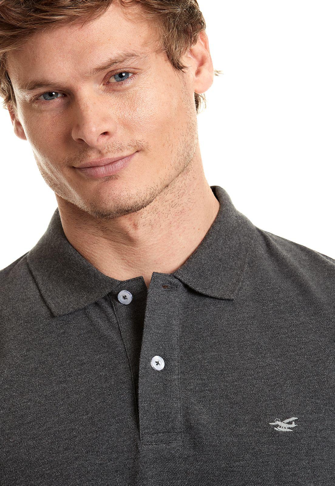 Polera Polo Básica Black  Melange-3