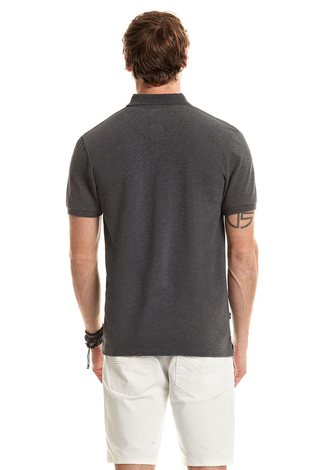 Polera Polo Básica Black  Melange-2