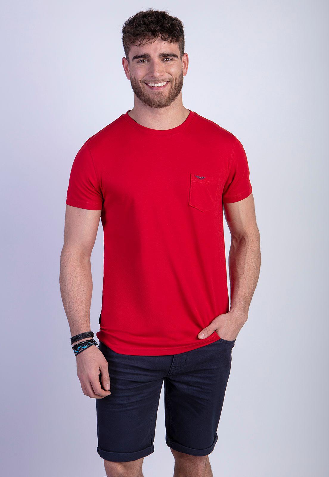Polera Básica Bolsillo Houston Red-0
