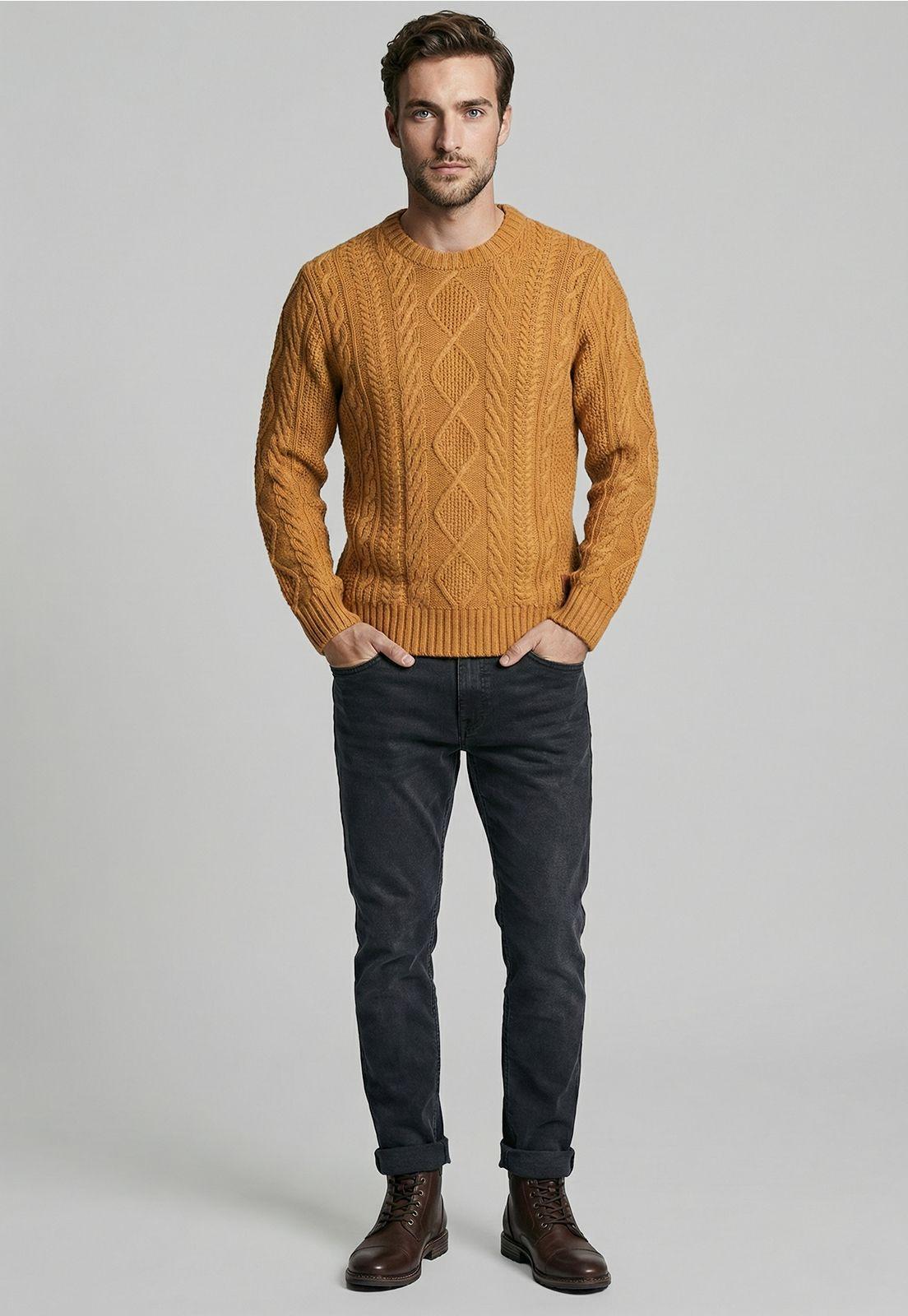 Sweater Chandler Lt Camel Melange-1