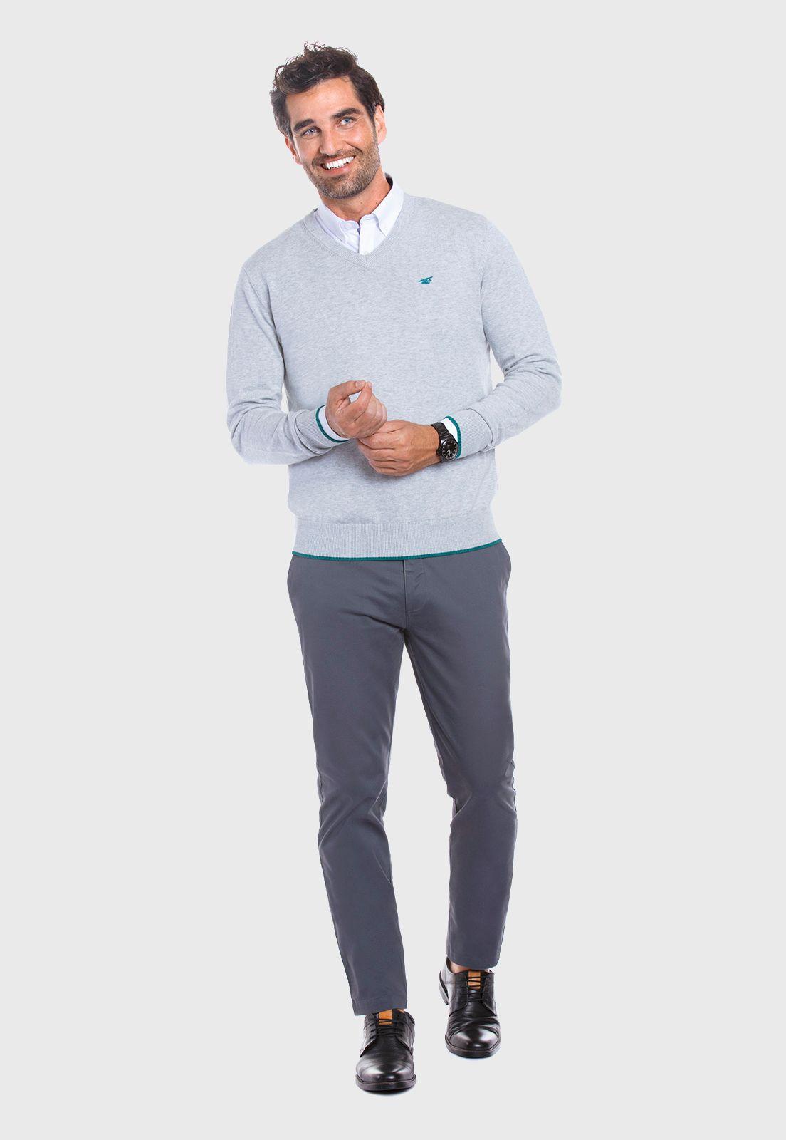Sweater Melange Smart Casual  L/S Grey Melange-1
