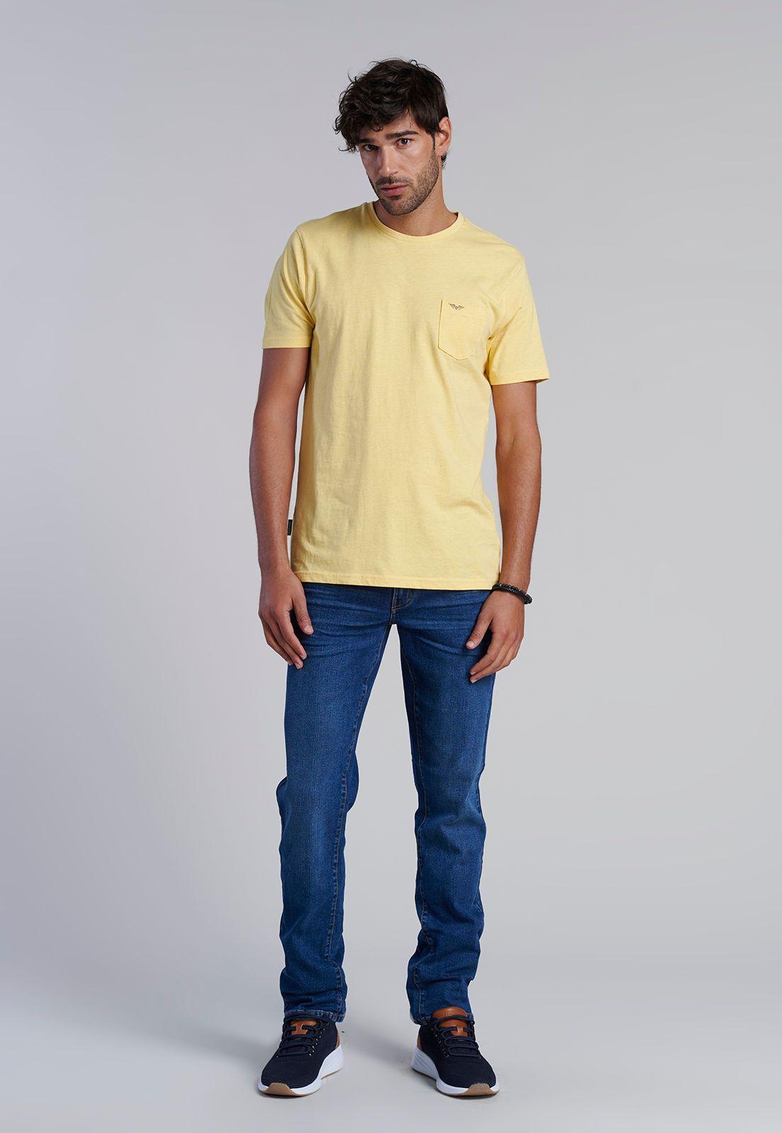Polera Bolsillo Houston Yellow Melange-1