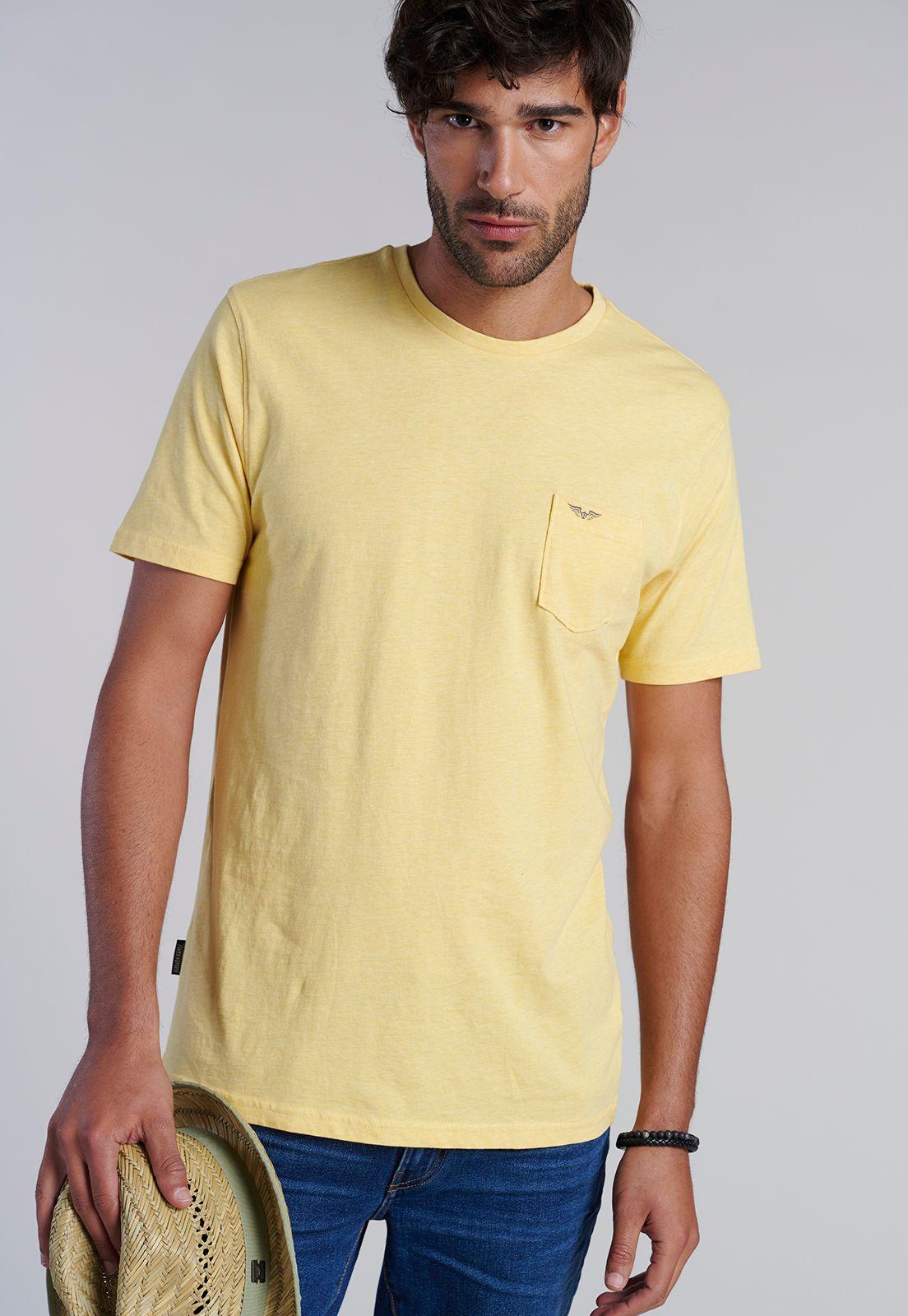 Polera Bolsillo Houston Yellow Melange-4