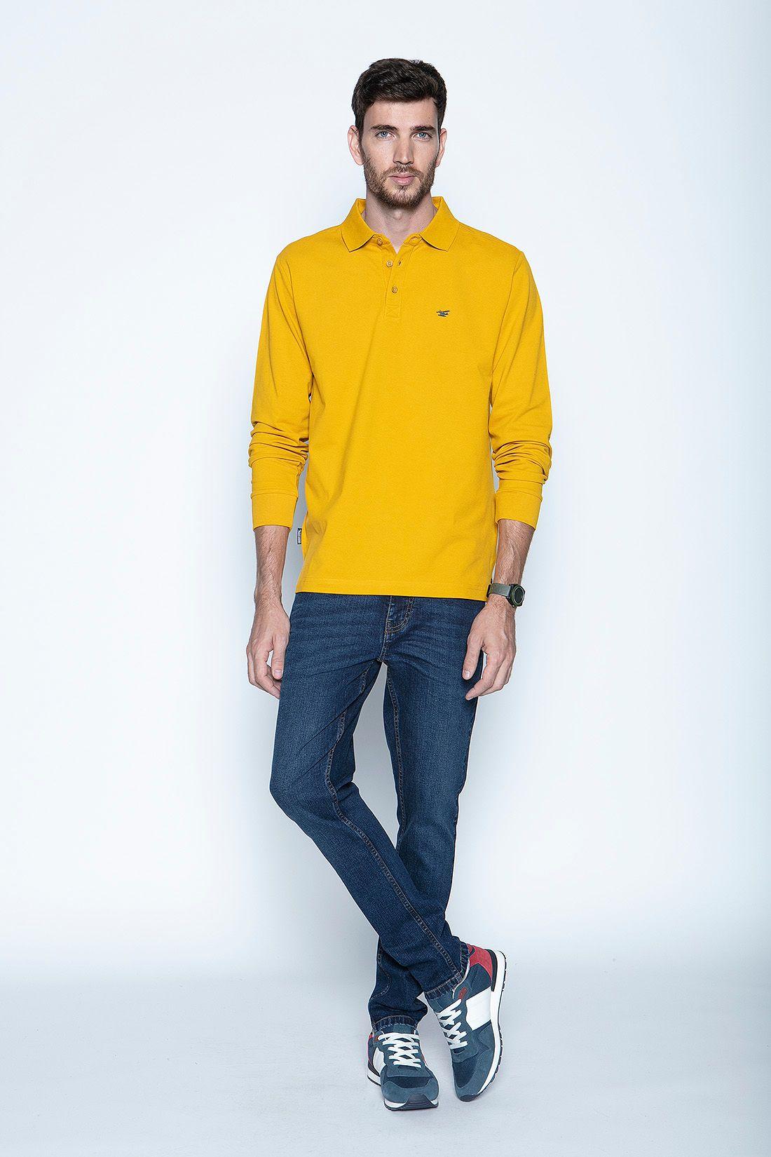 Polera Polo Ml Mustard-3