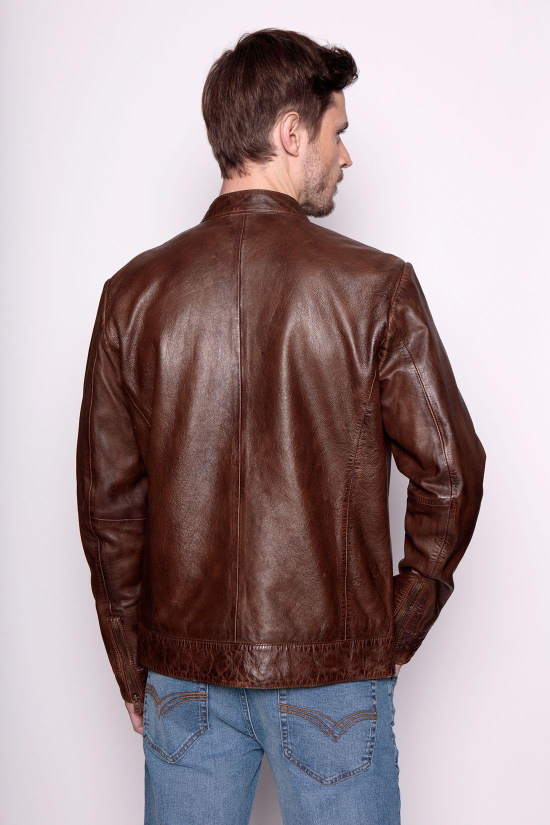 Chaqueta De Cuero Brown Memphis-1