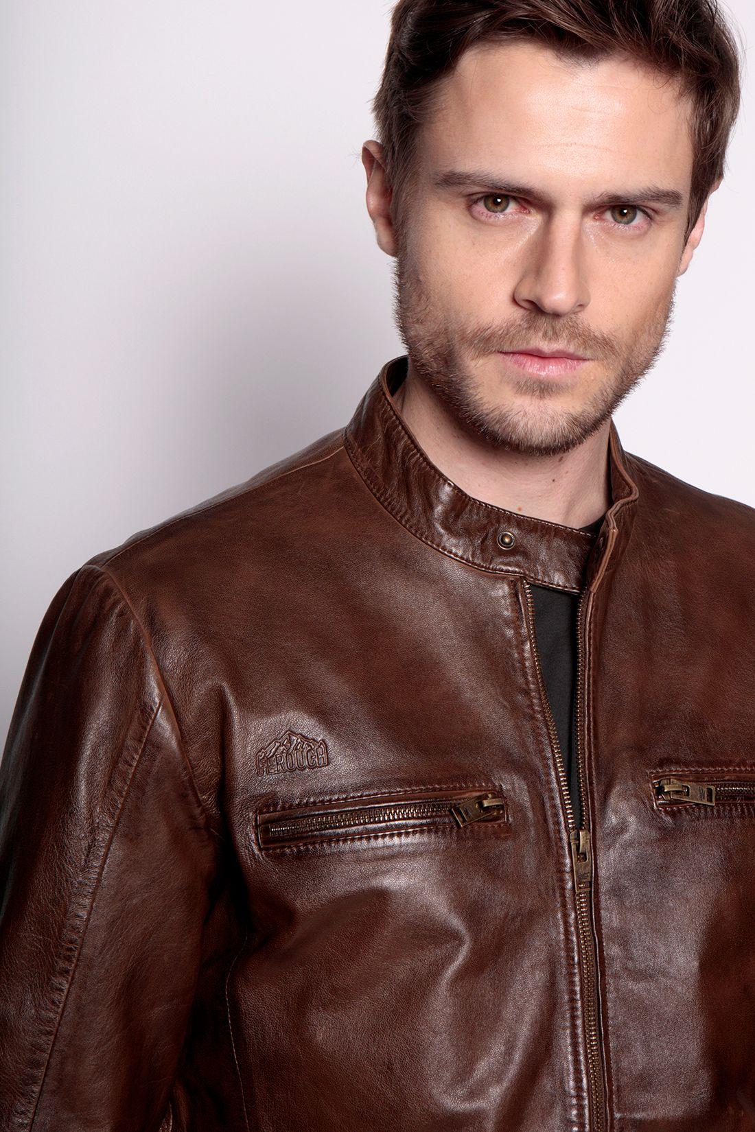 Chaqueta De Cuero Brown Memphis-2