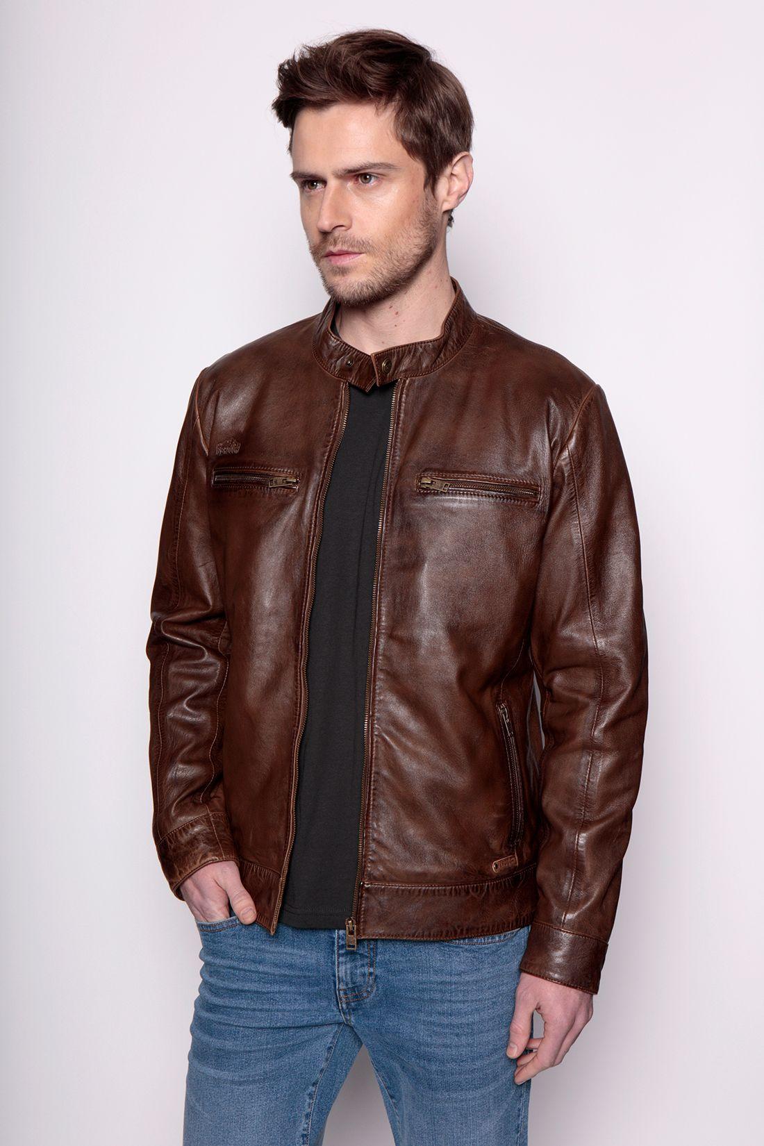 Chaqueta De Cuero Brown Memphis-0