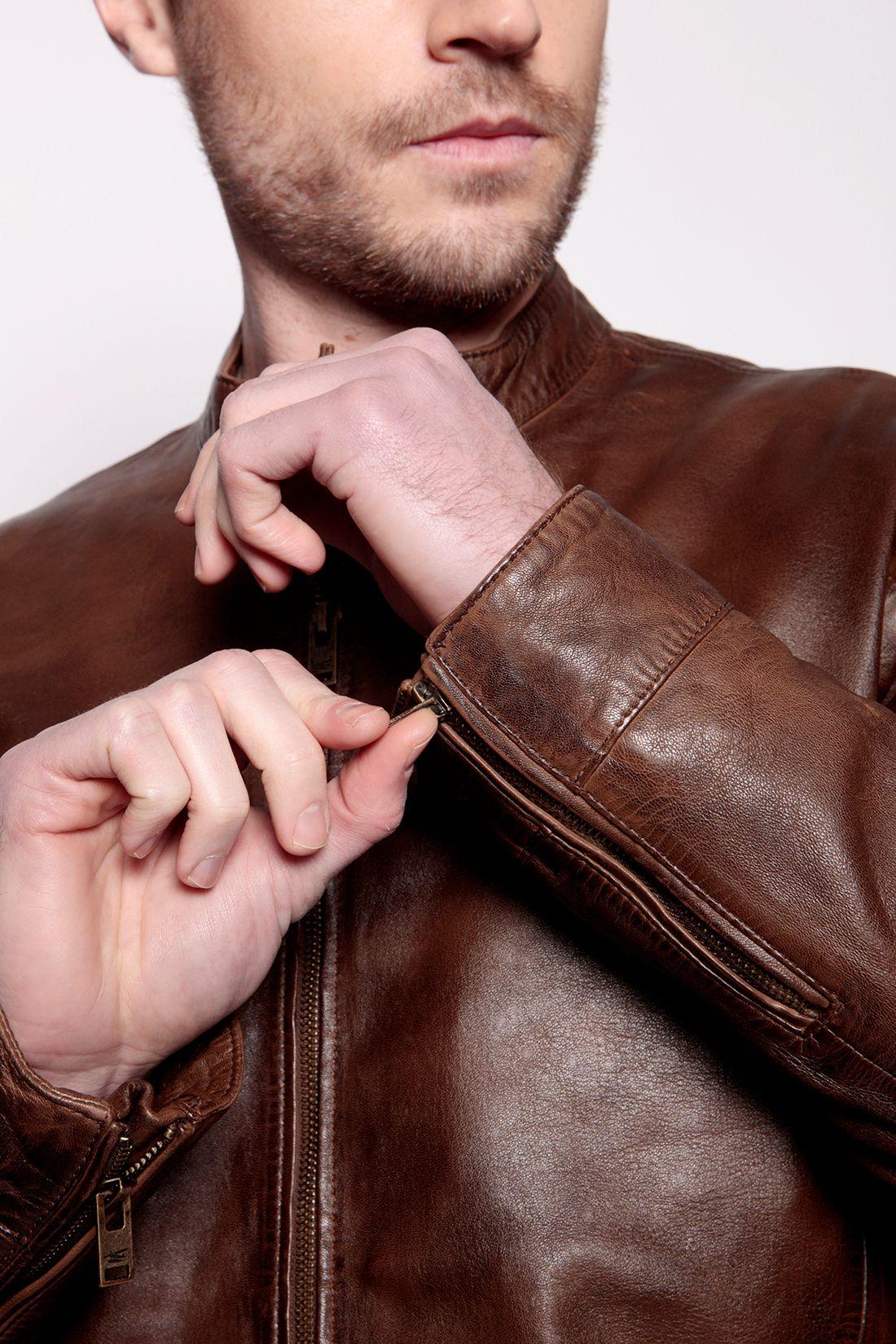 Chaqueta De Cuero Brown Memphis-5