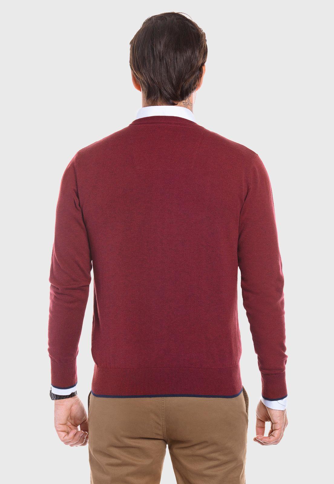 Sweater Melange Smart Casual  L/S Burgundy Melange-2