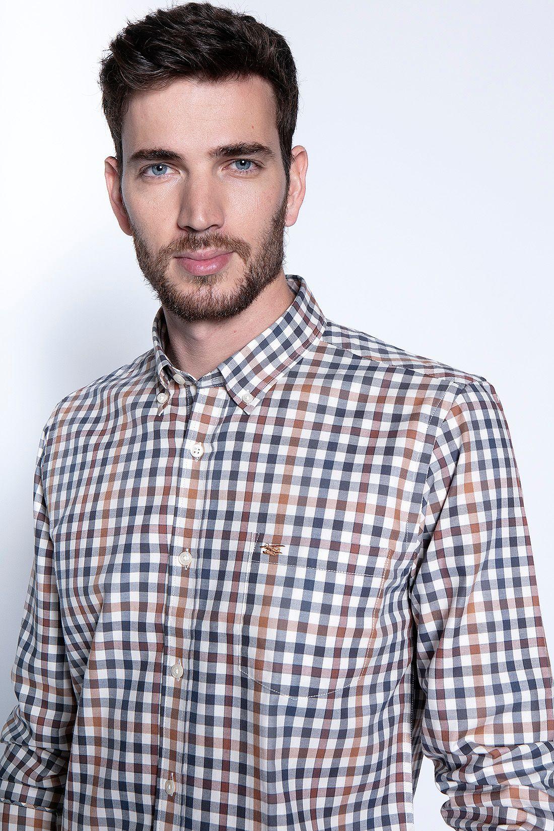 Camisa Check Virginia F Camel-2
