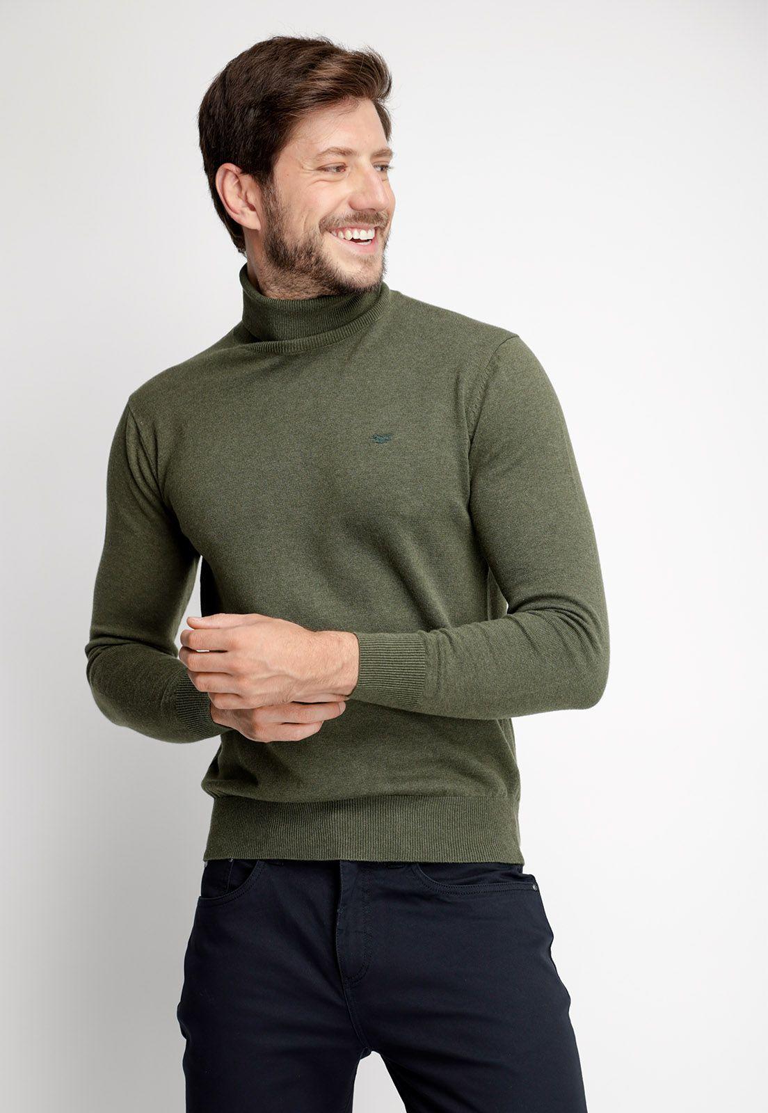 Sweater Smart Casual Turtle Neck Lt Military-0