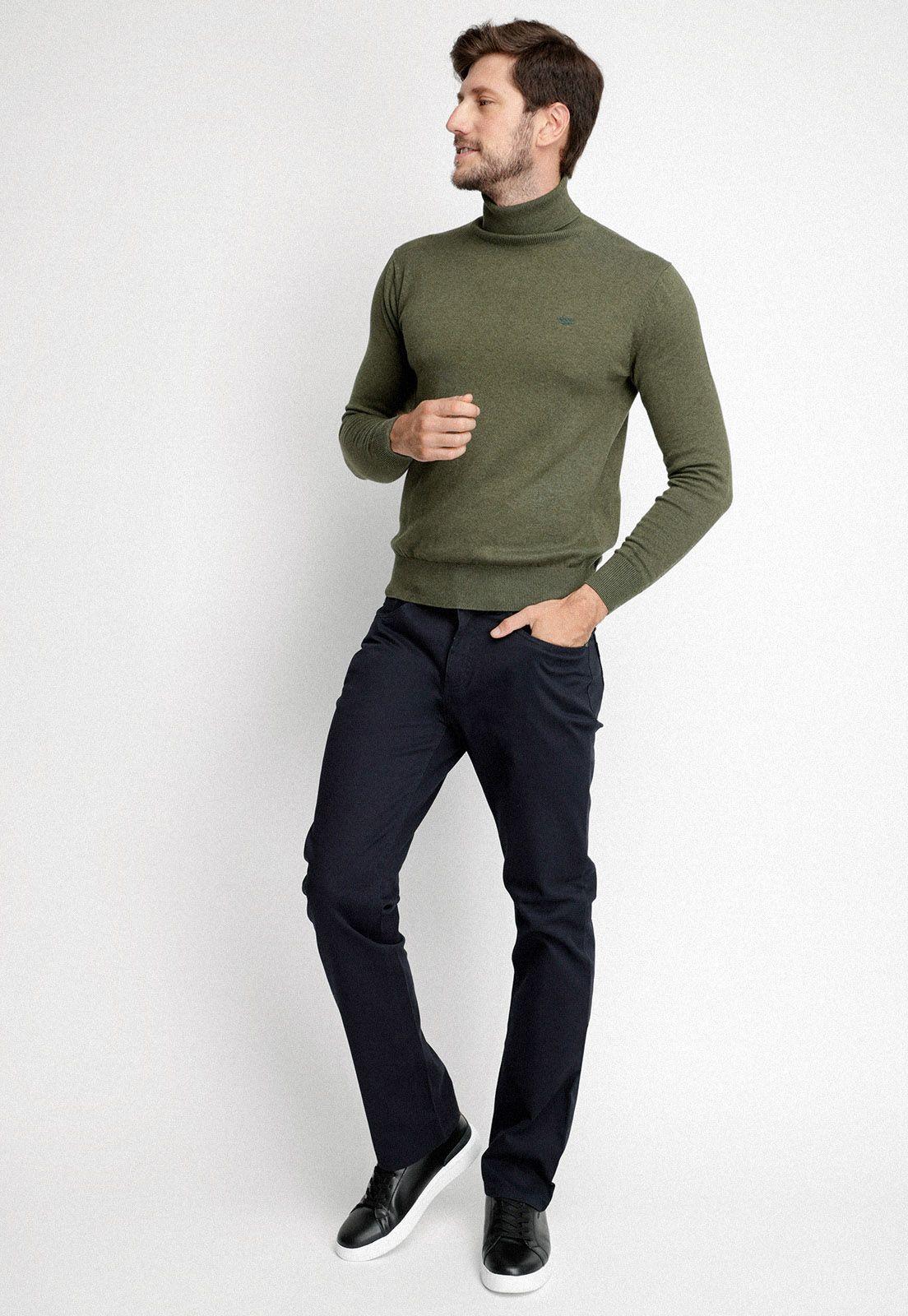 Sweater Smart Casual Turtle Neck Lt Military-3