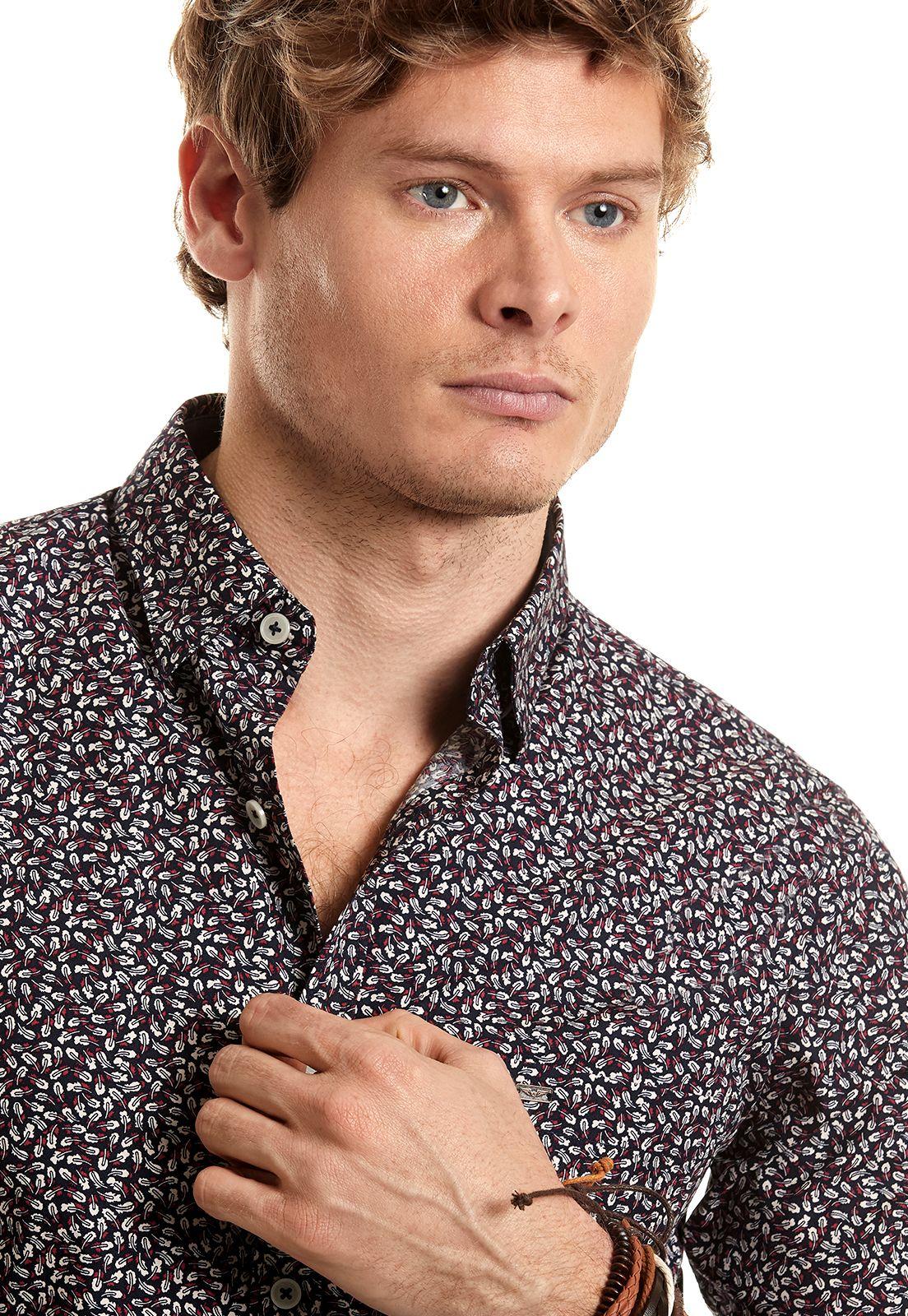 Camisa Estampada Trenton Fj Navy-3