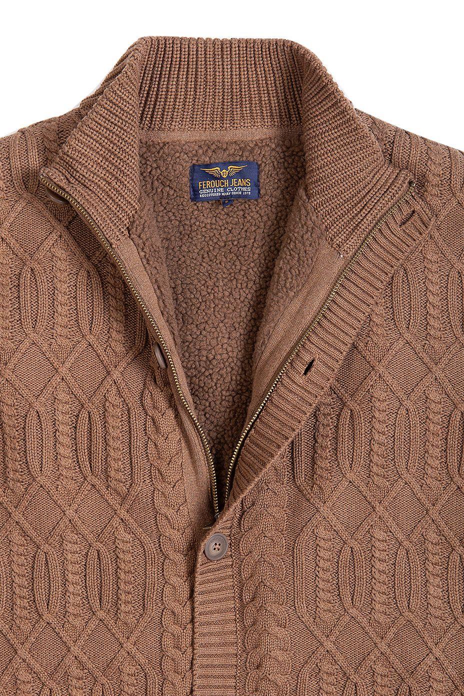 Cardigan Sherpa New York Coffe Melange-1