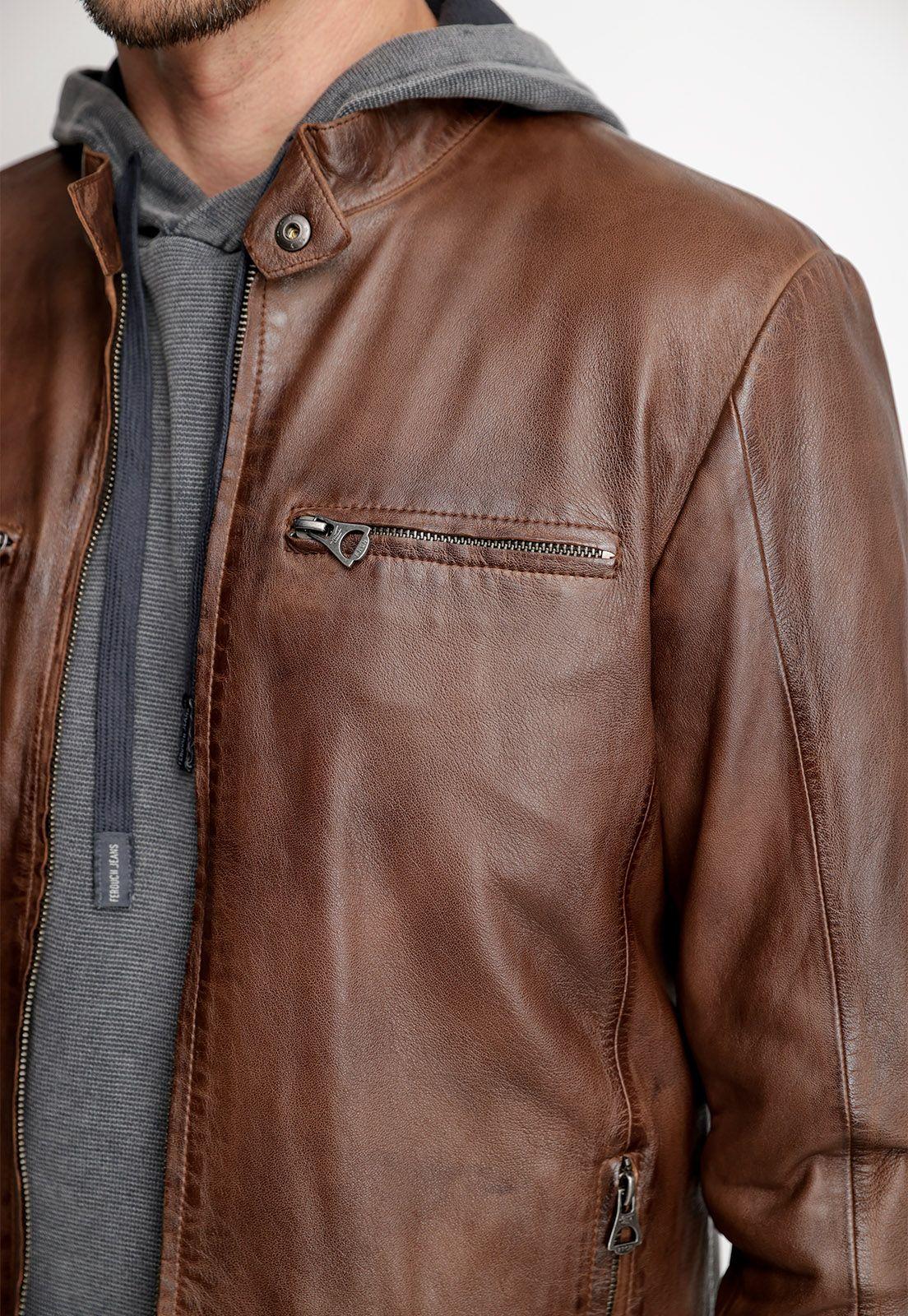 Chaqueta Cuero Memphis Brown-2