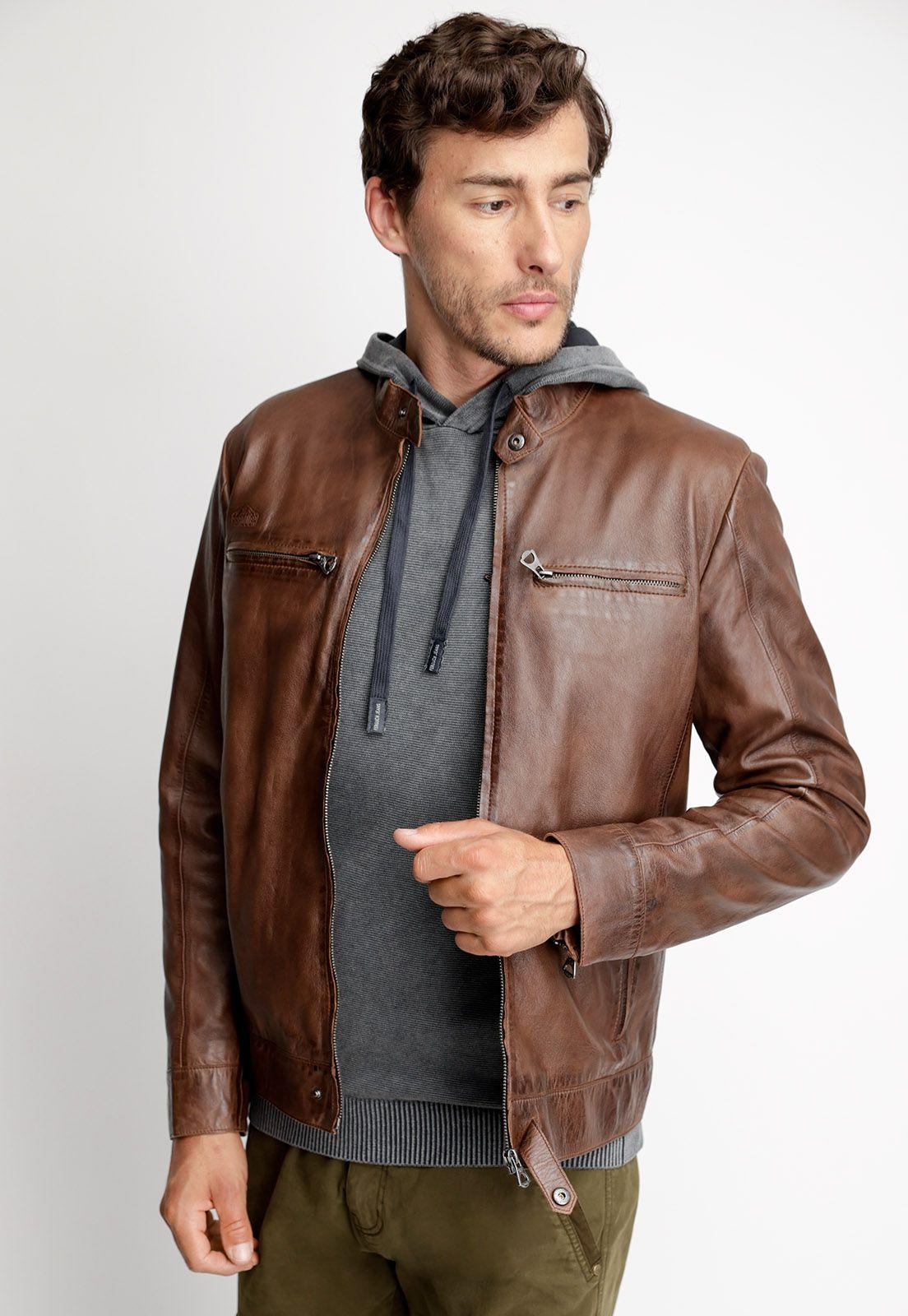 Chaqueta Cuero Memphis Brown-0