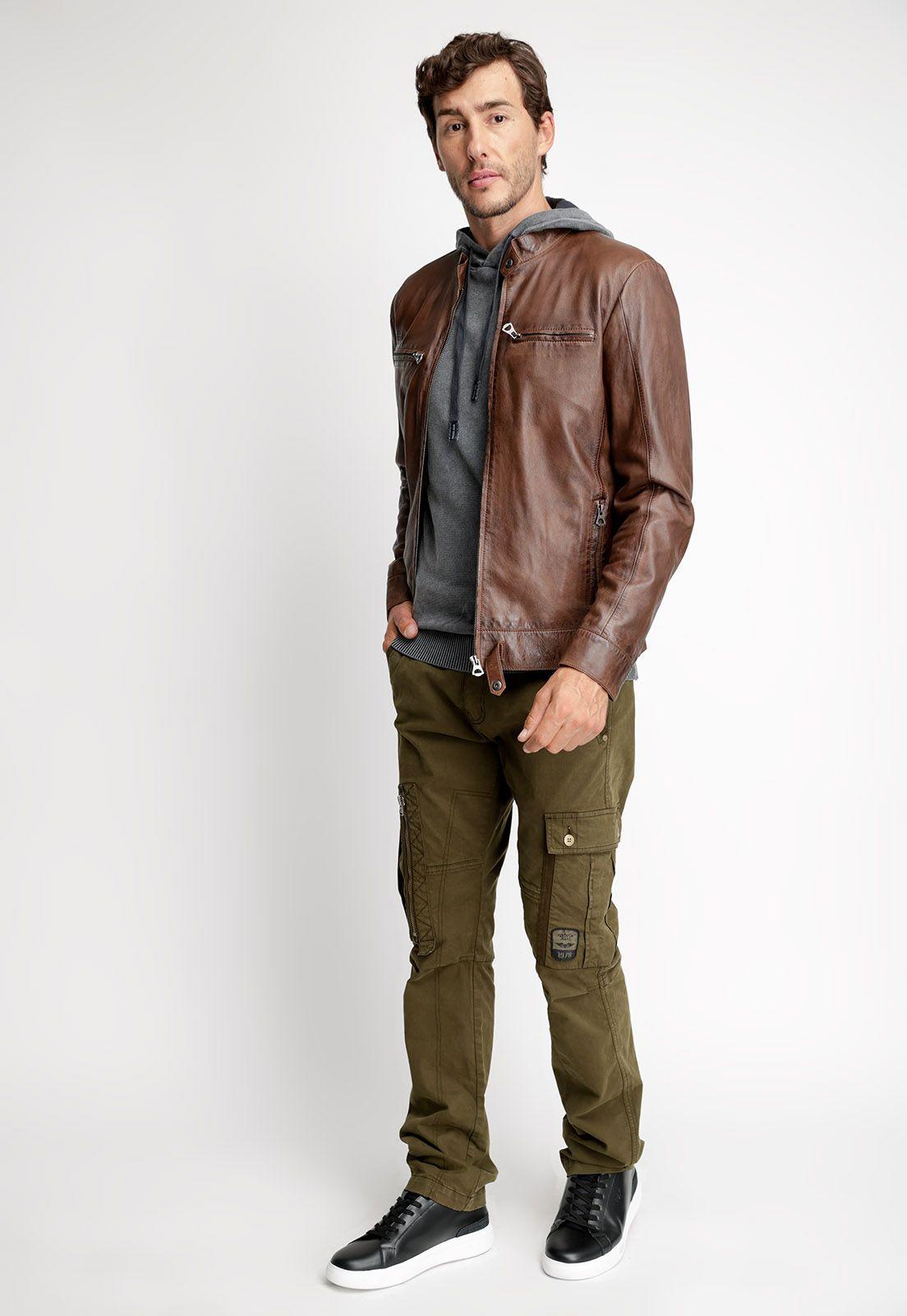 Chaqueta Cuero Memphis Brown-3