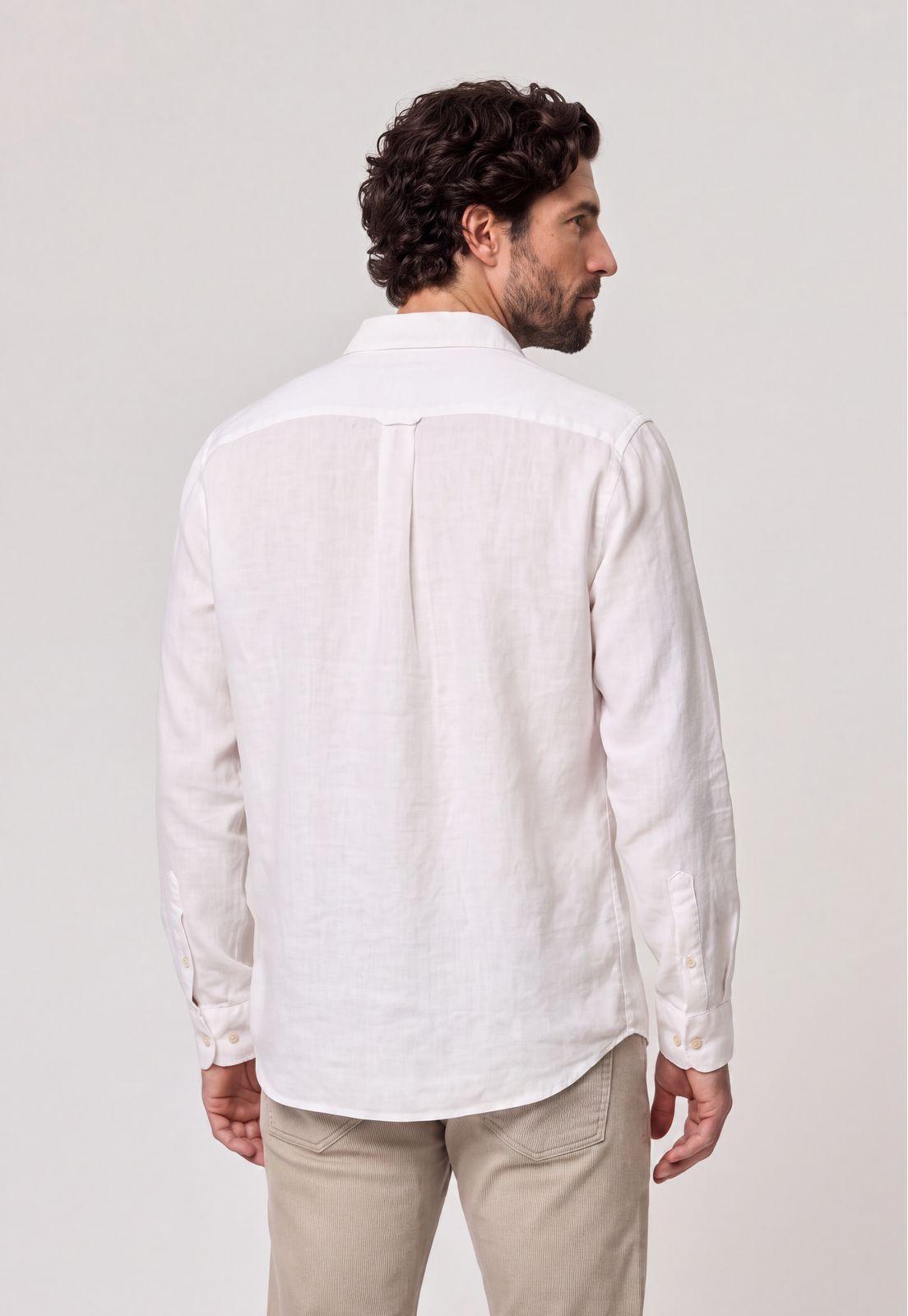 Camisa Sport Lino Melange White-2