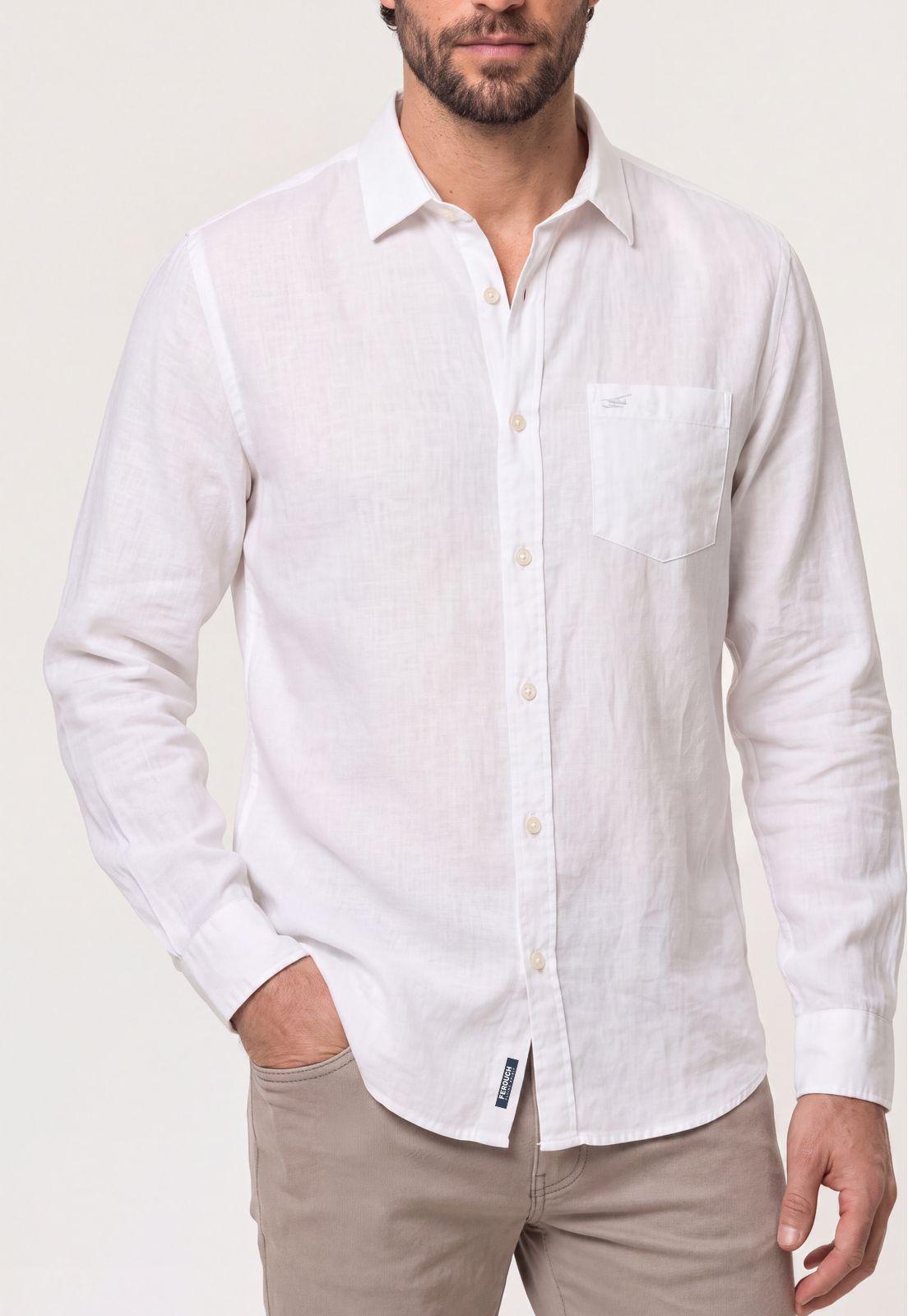Camisa Sport Lino Melange White-3