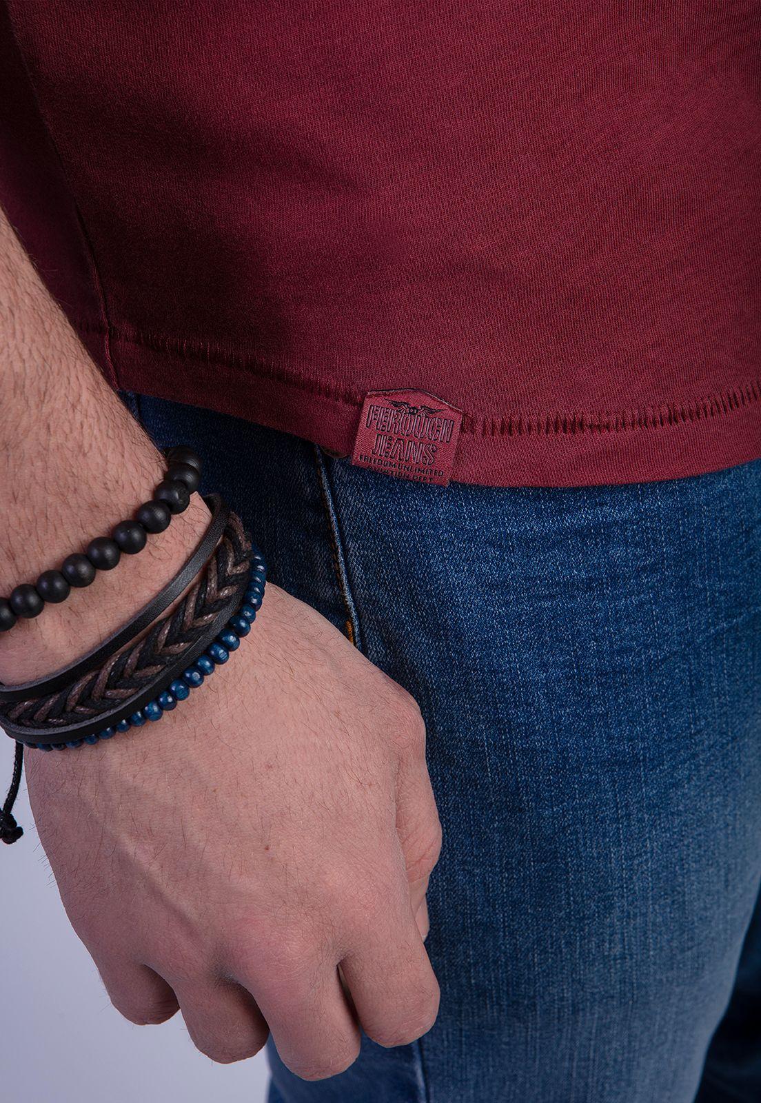 Polera Cuello Redondo Lavada Chicago Burgundy-3