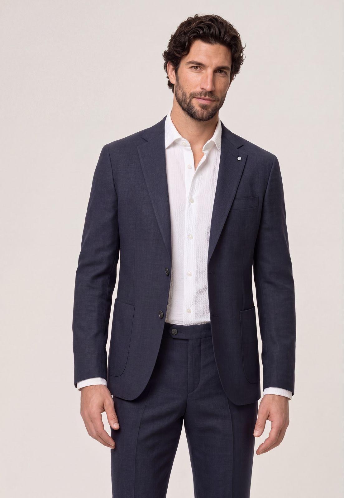 Blazer Suit Lino Coral Way Navy-0