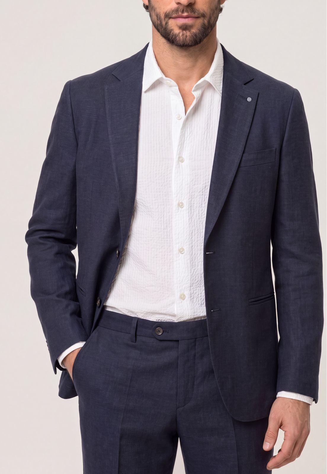 Blazer Suit Lino Coral Way Navy-3