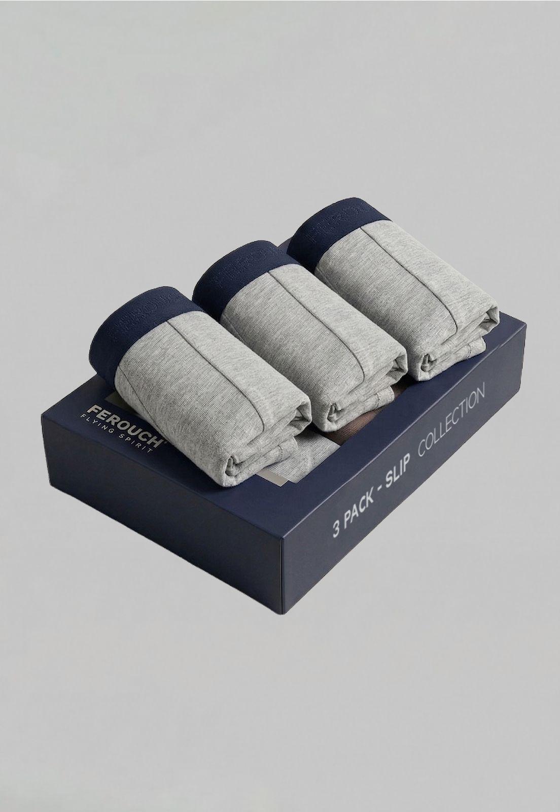 Tripack Slip Gris Dk Grey Melange-1