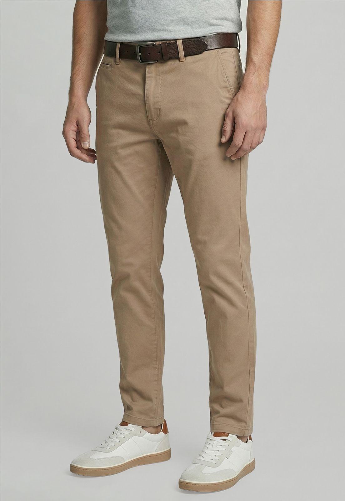 Pantalón Twill Without Pleats L/33 Khaki-0