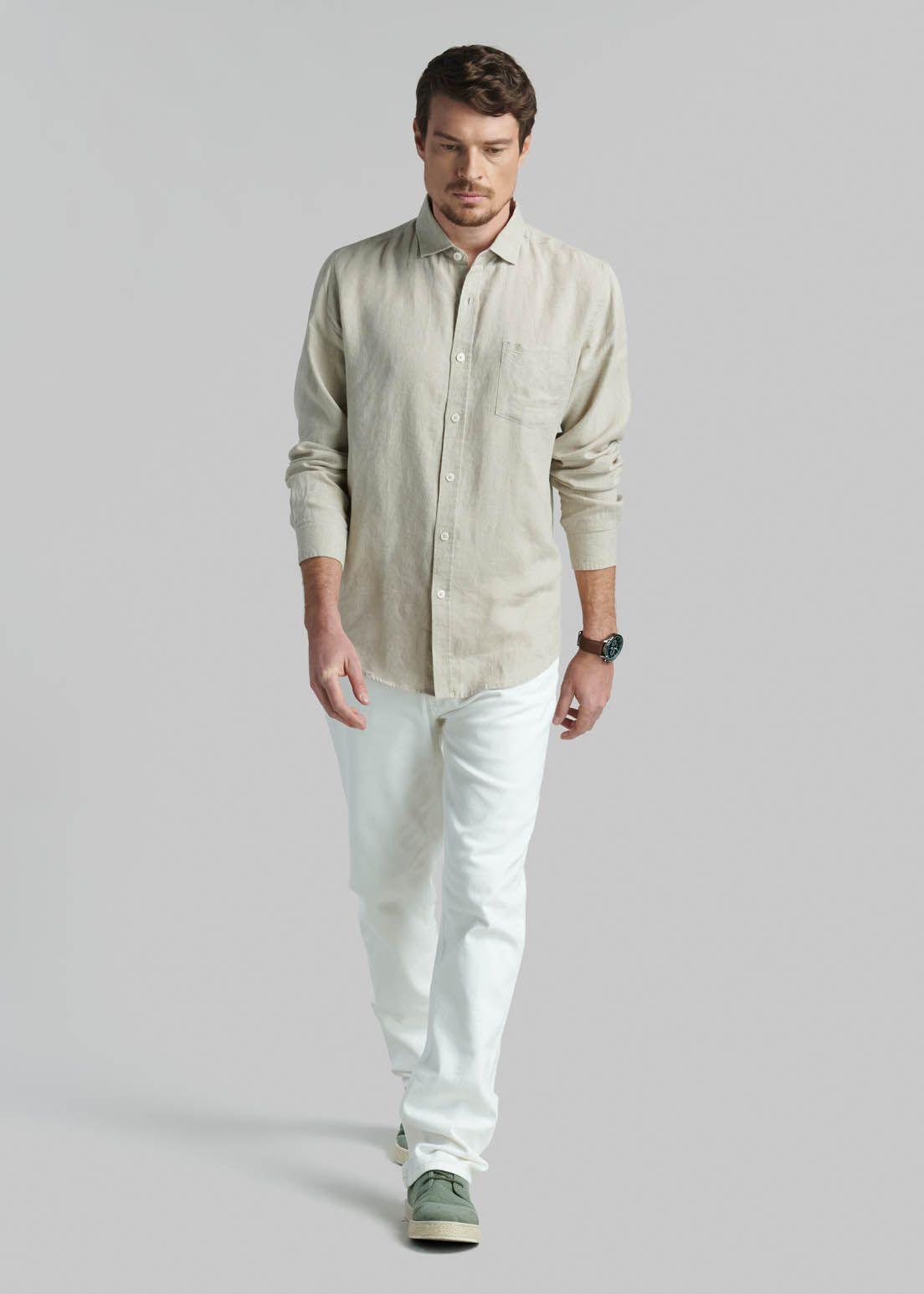 Camisa Lino Green Bay Beige-1