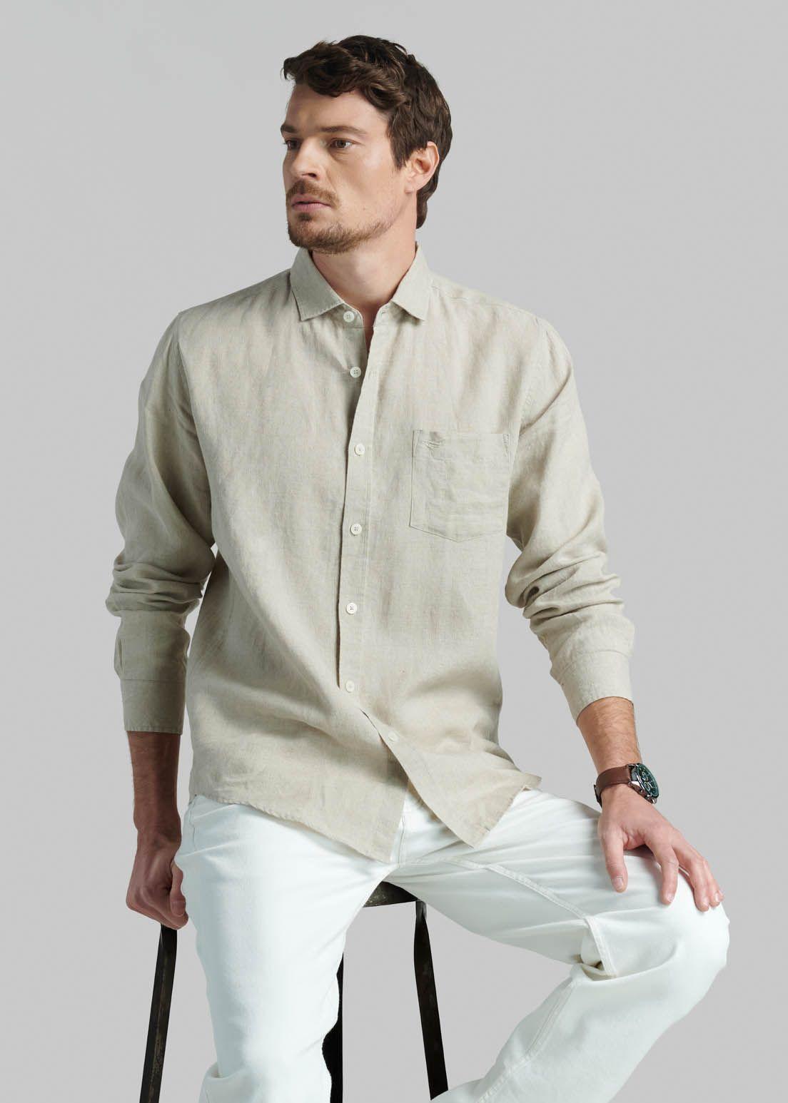Camisa Lino Green Bay Beige-4