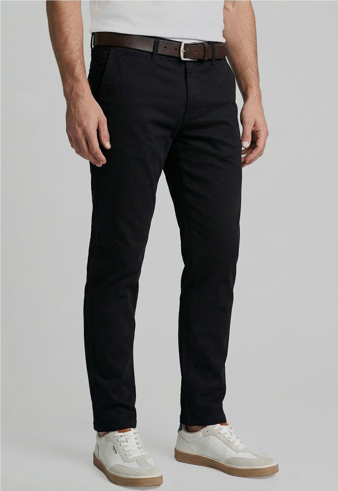 Pantalón Regular Twill Without Pleats Black-0
