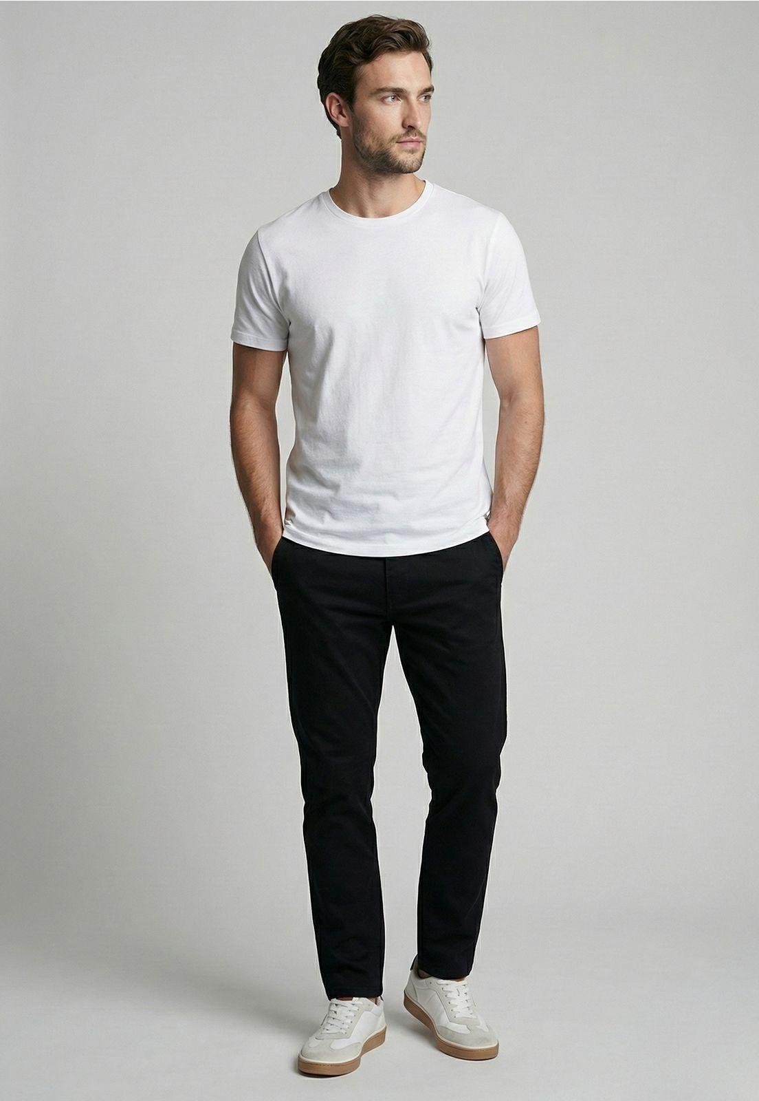 Pantalón Regular Twill Without Pleats Black-1