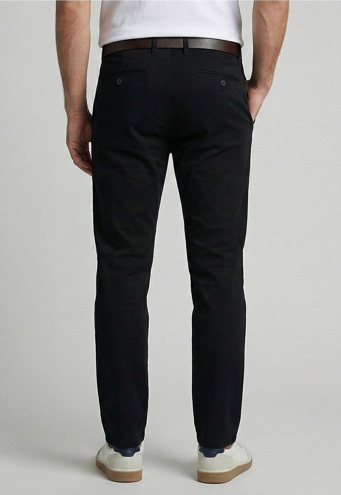 Pantalón Regular Twill Without Pleats Black-3