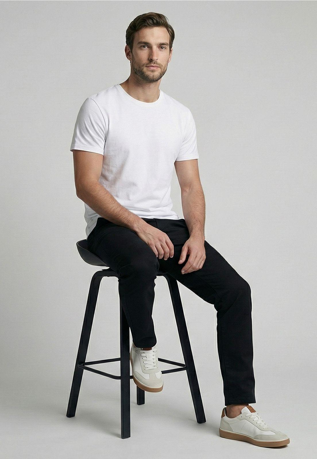 Pantalón Regular Twill Without Pleats Black-4