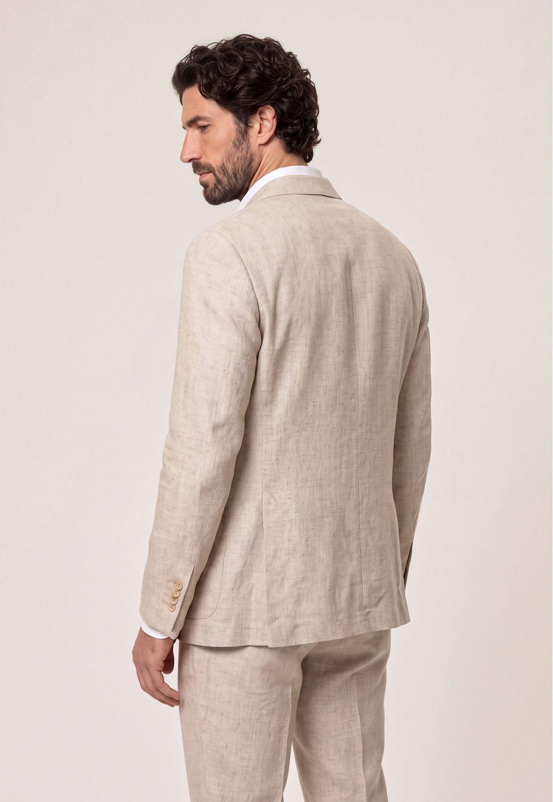 Blazer Suit Lino Coral Way Sand-2