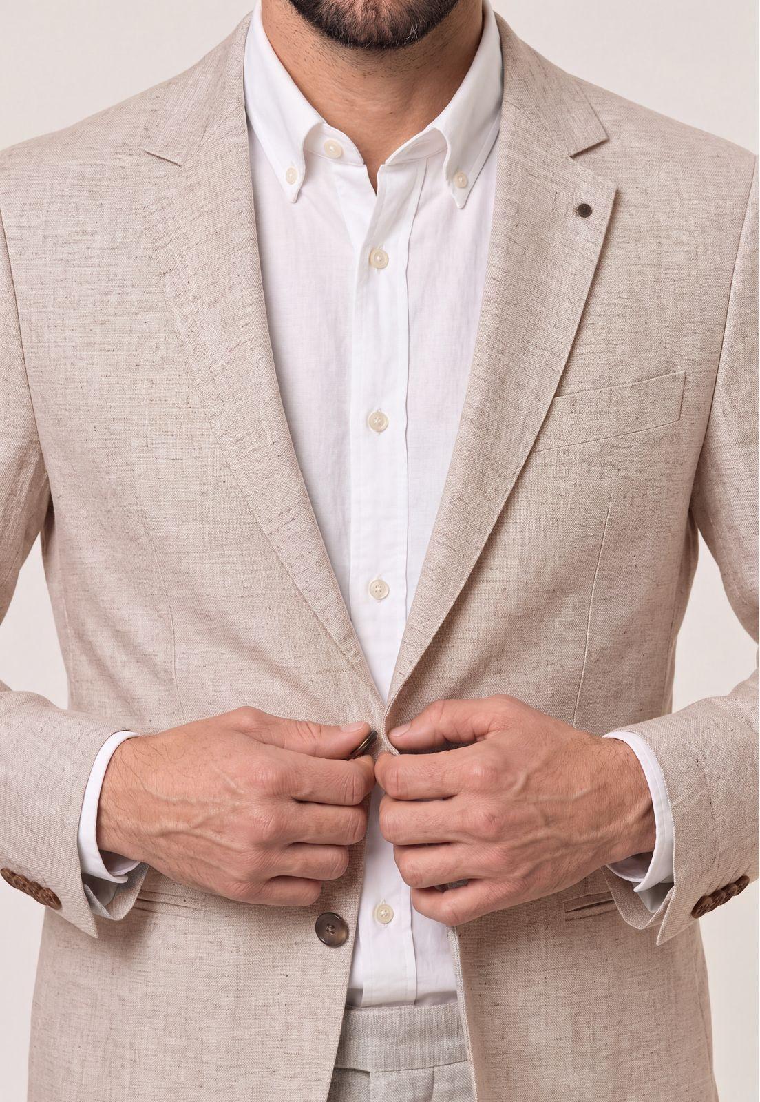 Blazer Suit Lino Coral Way Sand-3