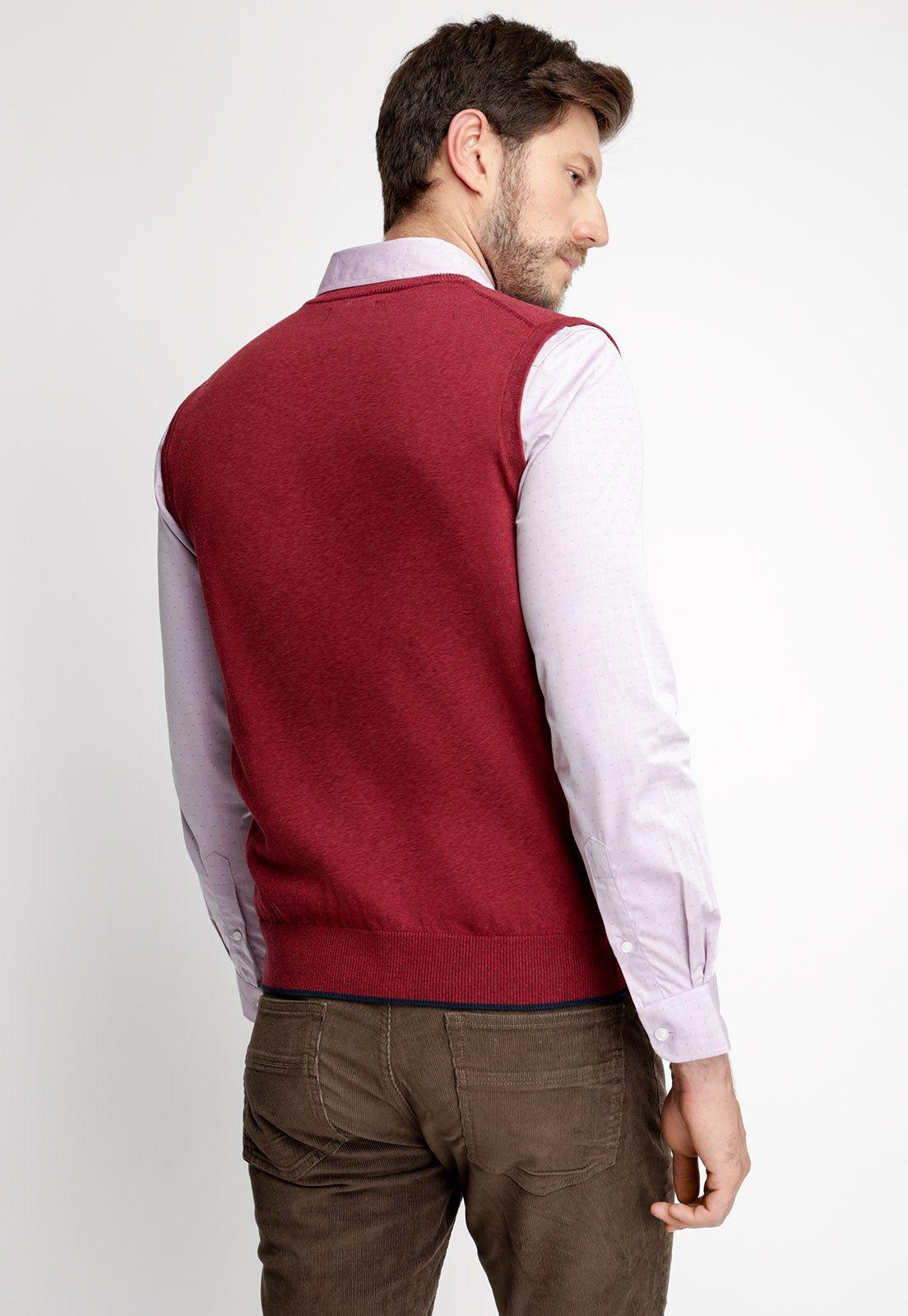 Sweater Sin Mangas Smart Casual Red Melange-1