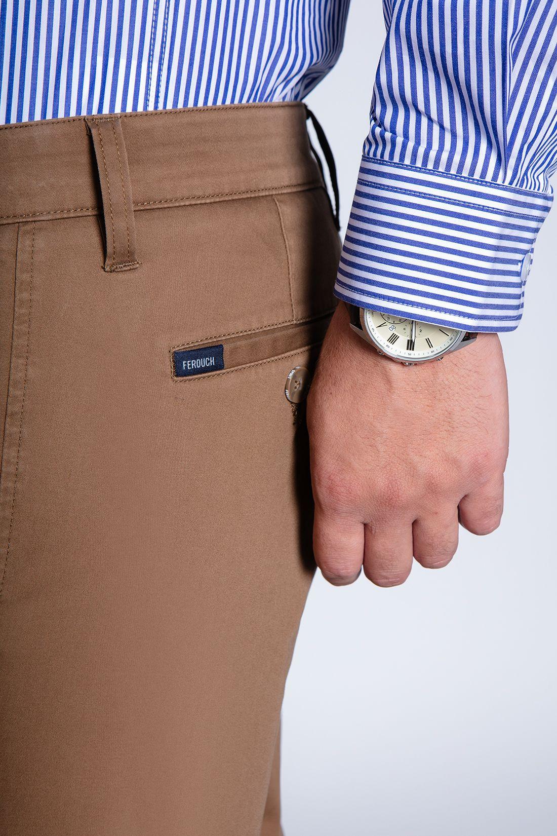 Pantalón Twill Slim /33 Camel-4