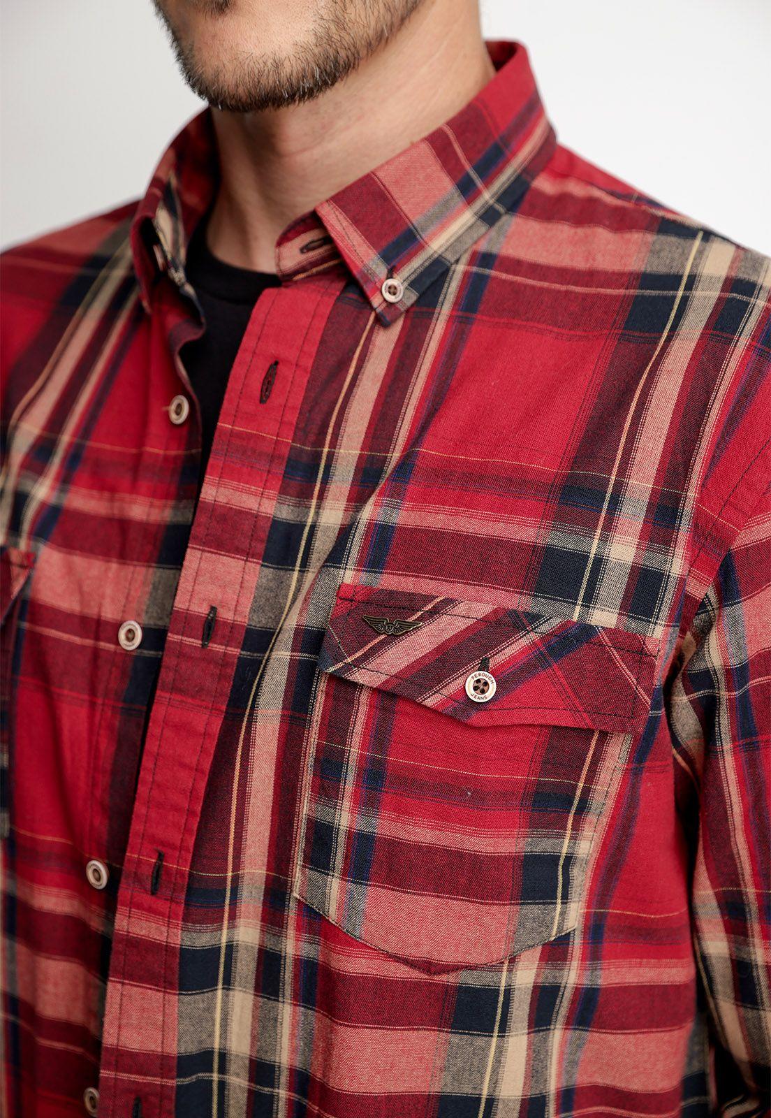 Camisa Checkered Dallas Fj Red-2