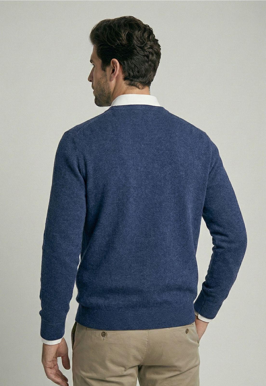 Sweater Atlanta V-Neck Indigo Melange-3
