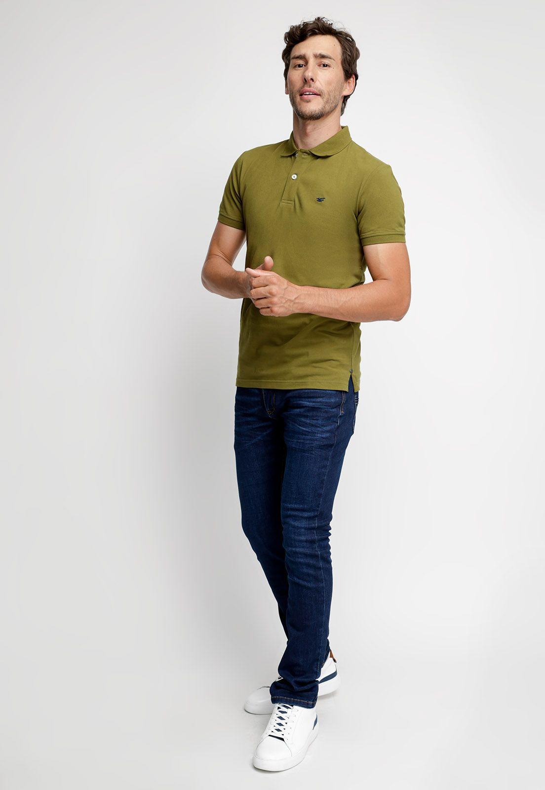 Polera Polo Básica Manga Corta Military-3