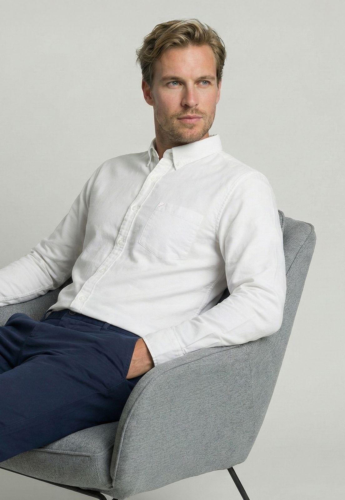 Camisa White Exeter Smart Down Neck-4