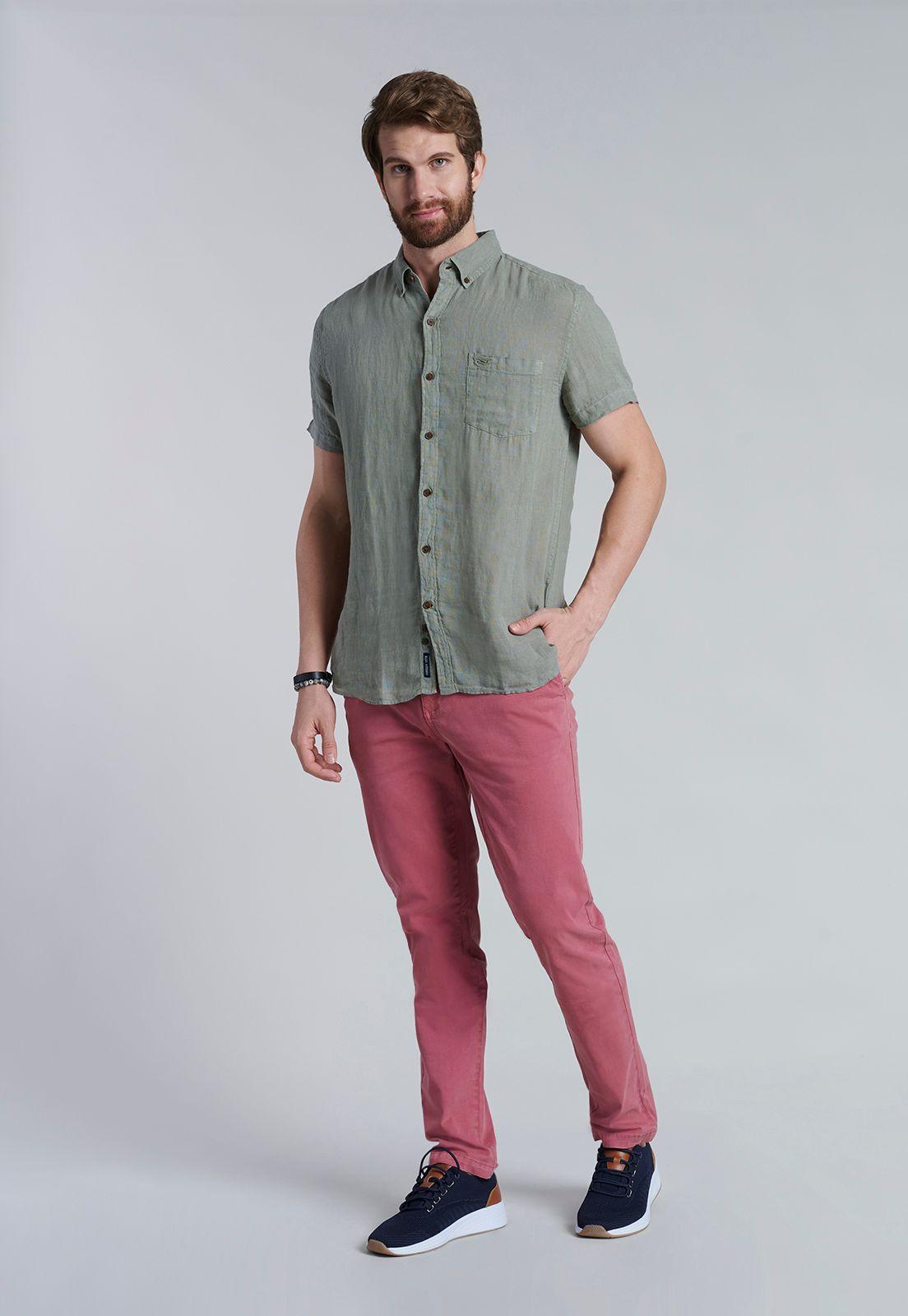 Camisa Lino Lavada F Green-1