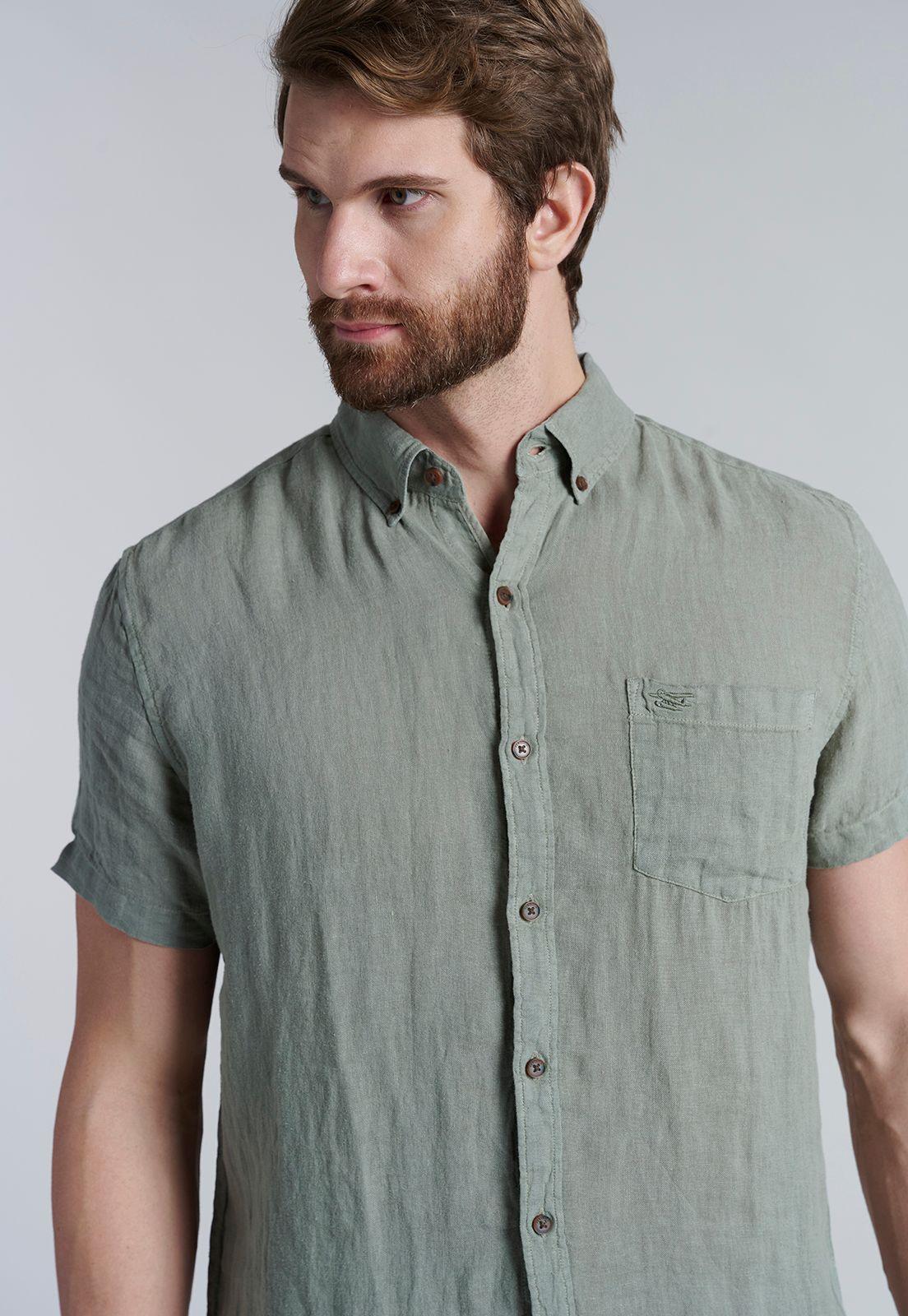 Camisa Lino Lavada F Green-2